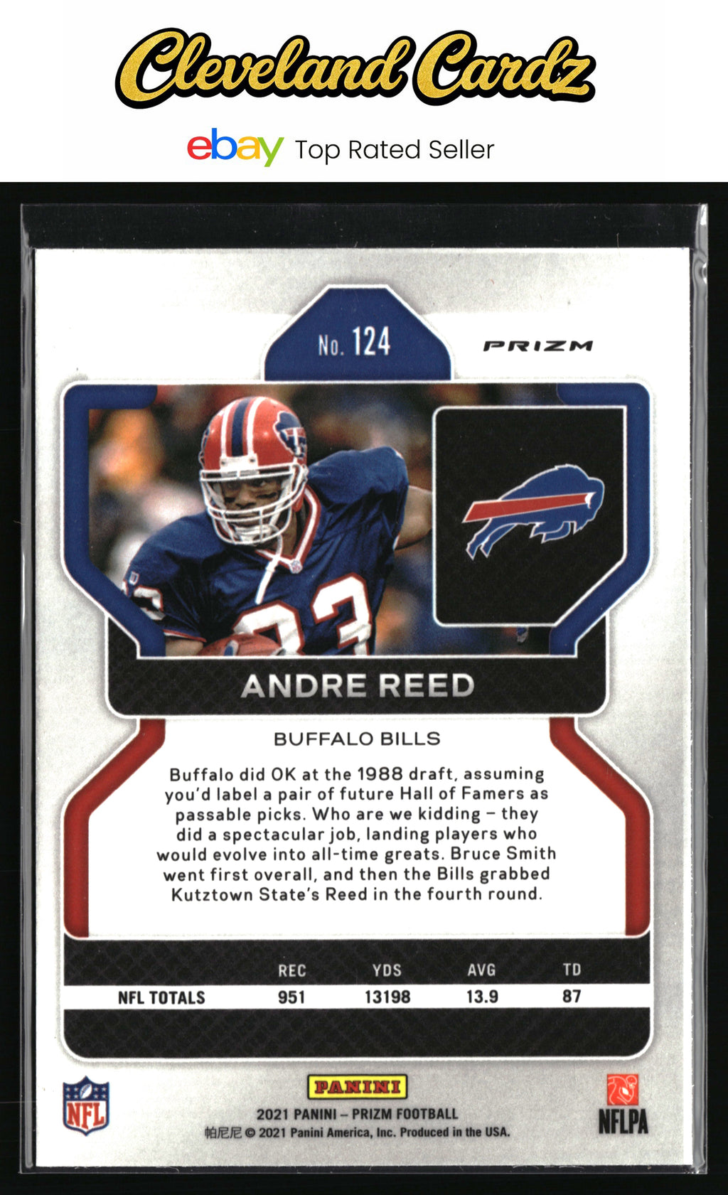 2021 Panini Prizm #124 Andre Reed Neon Green Pulsar