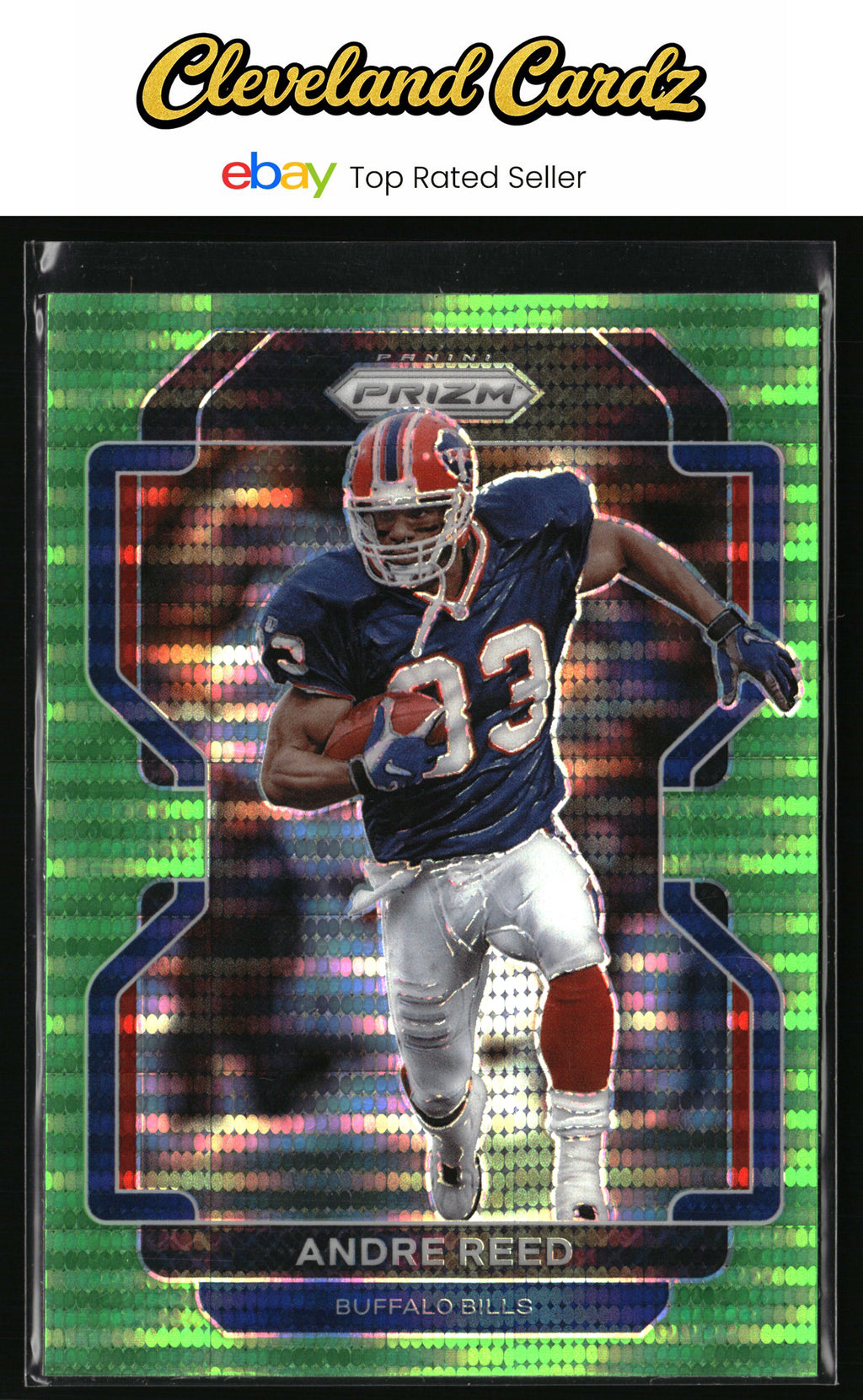 2021 Panini Prizm #124 Andre Reed Neon Green Pulsar