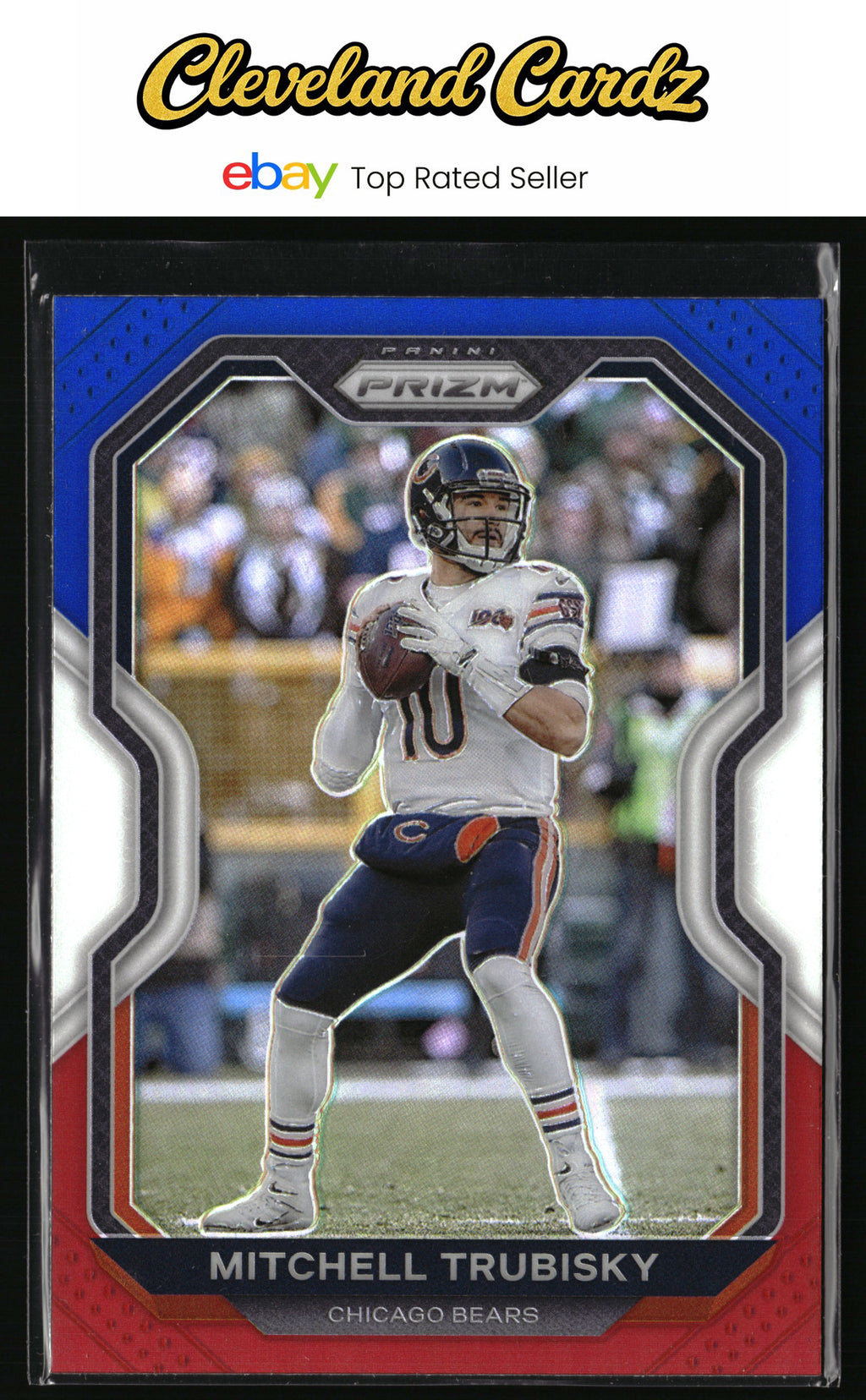 2020 Panini Prizm #187 Mitchell Trubisky Prizm Red White and Blue