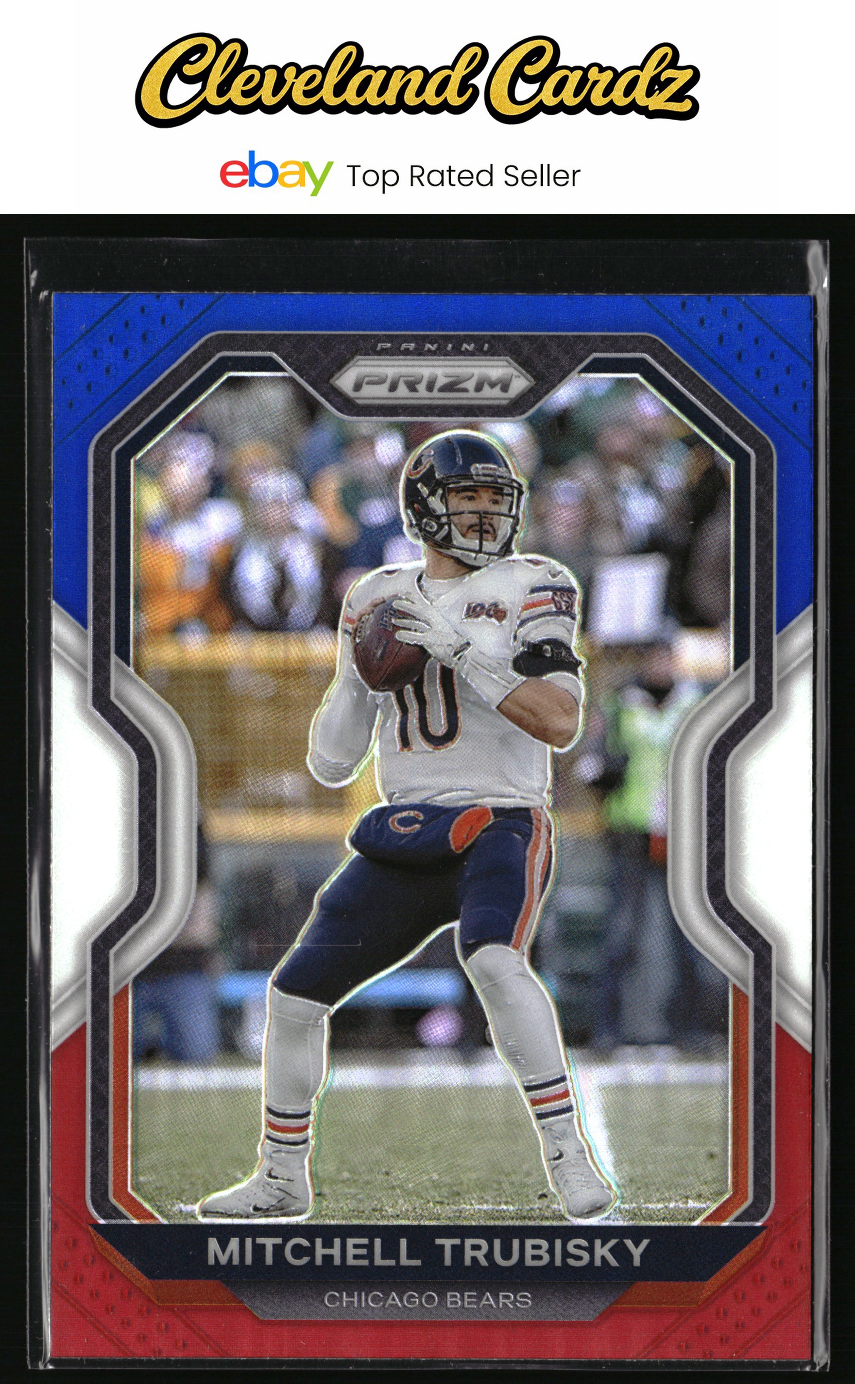 2020 Panini Prizm #187 Mitchell Trubisky Prizm Red White and Blue