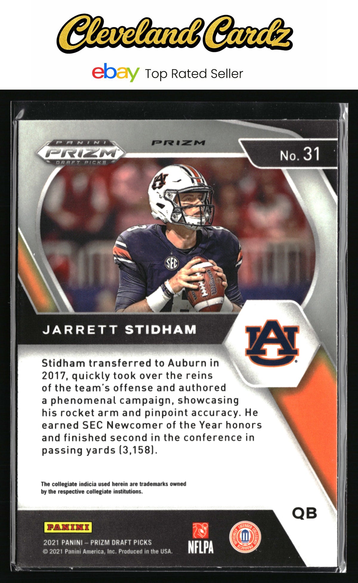 2021 Panini Prizm Draft Picks Collegiate #31 Jarrett Stidham Green