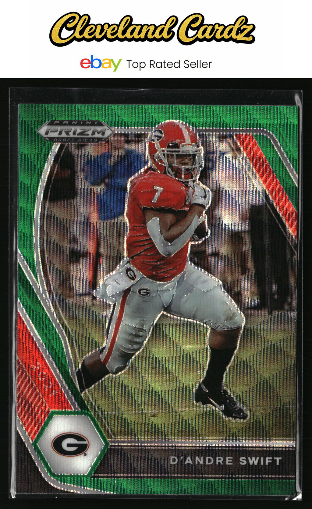 2021 Panini Prizm Draft Picks Collegiate #75 D'Andre Swift Green Wave