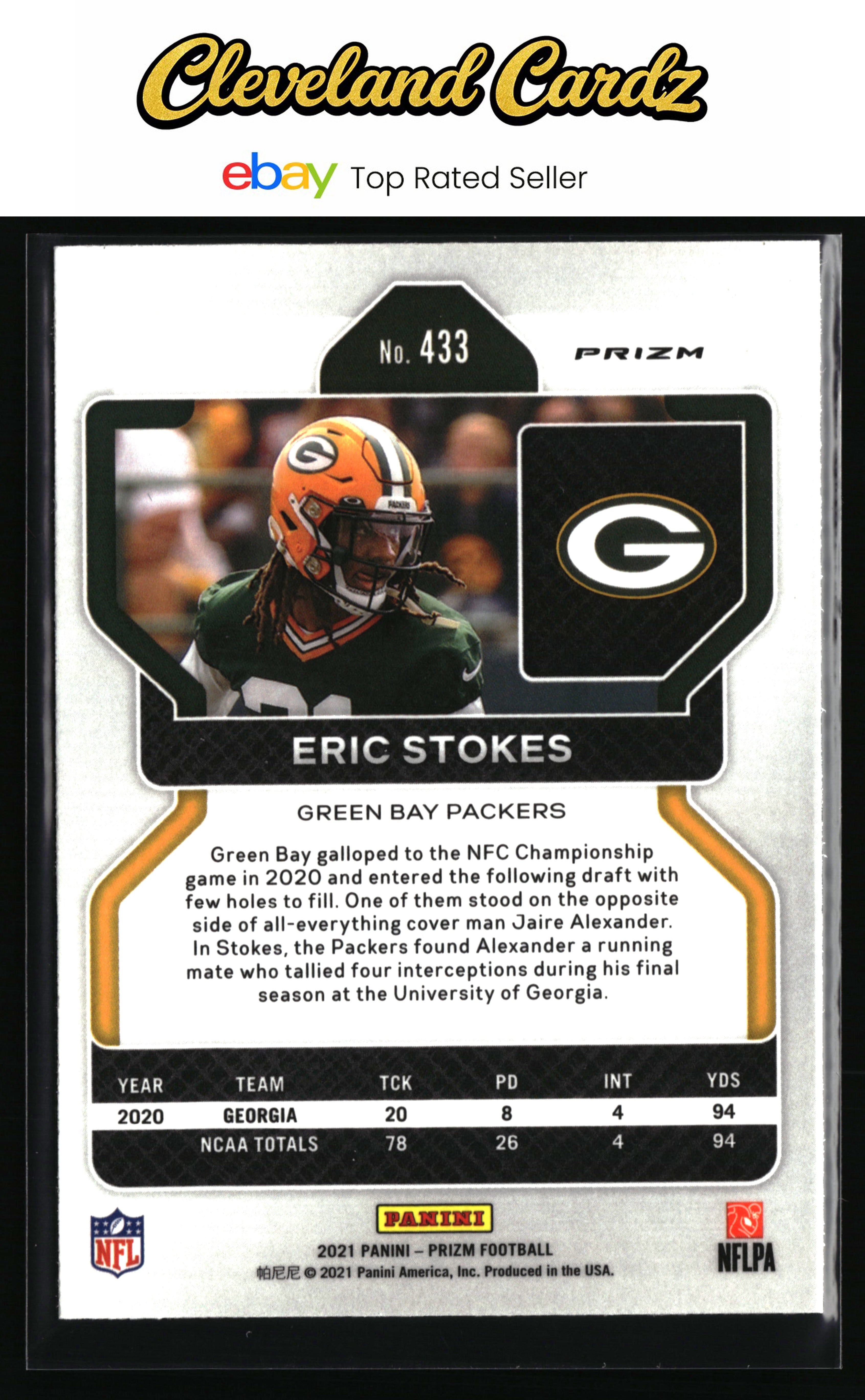 2021 Panini Prizm #433 Eric Stokes Green
