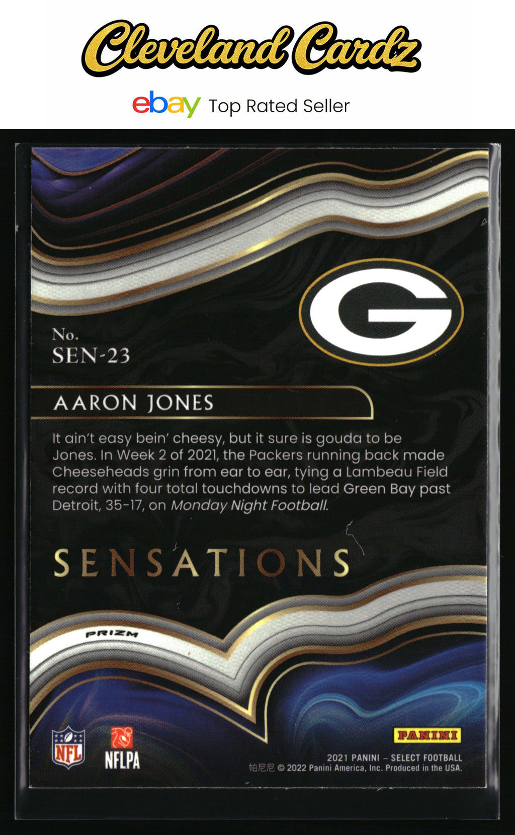 2021 Panini Select #SEN-23 Aaron Jones Sensations Prizm