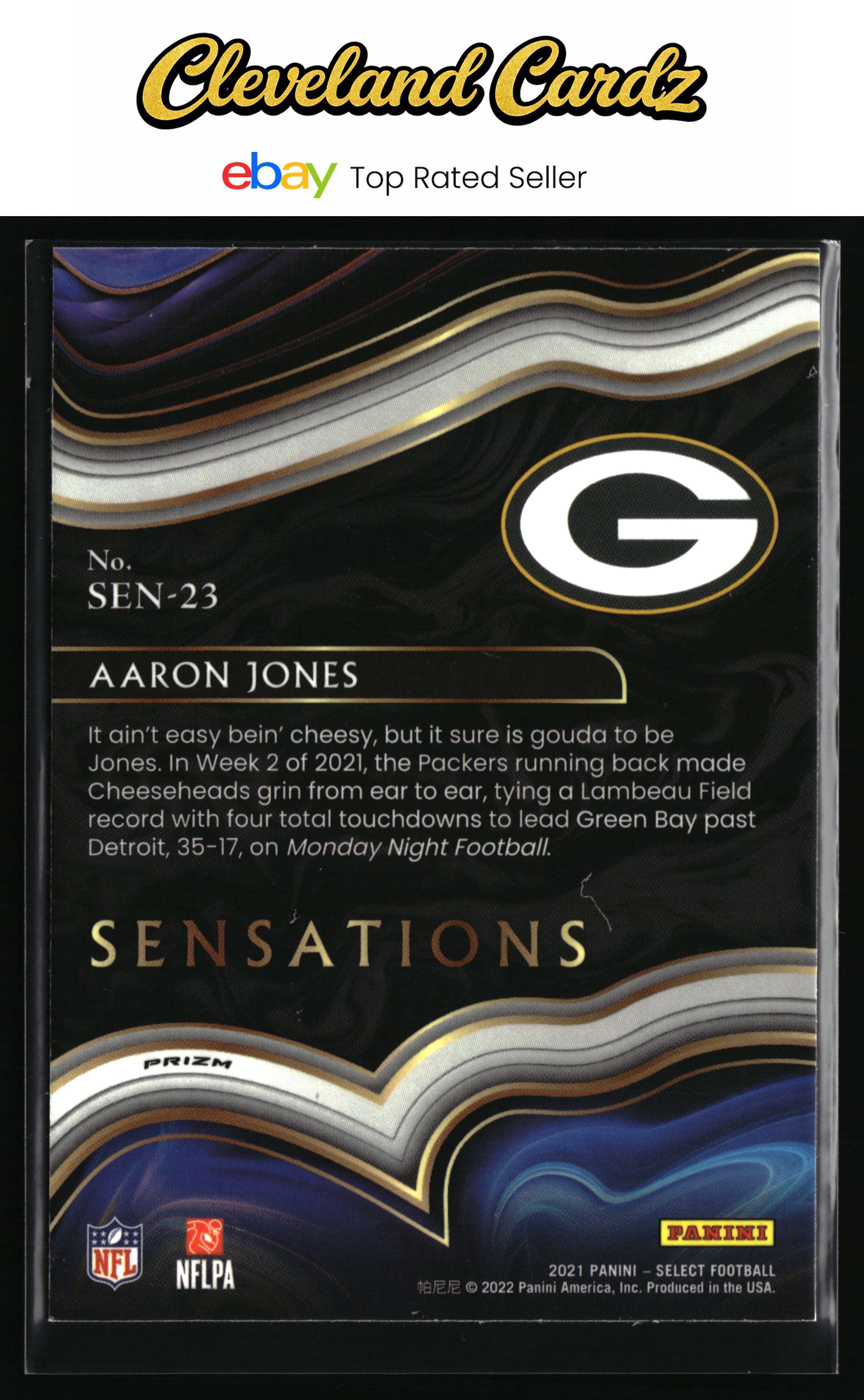 2021 Panini Select #SEN-23 Aaron Jones Sensations Prizm