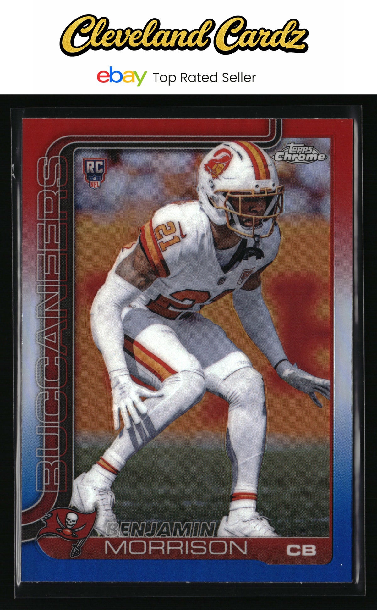 2025 Topps Chrome #355 Benjamin Morrison Red White and Blue Refractor