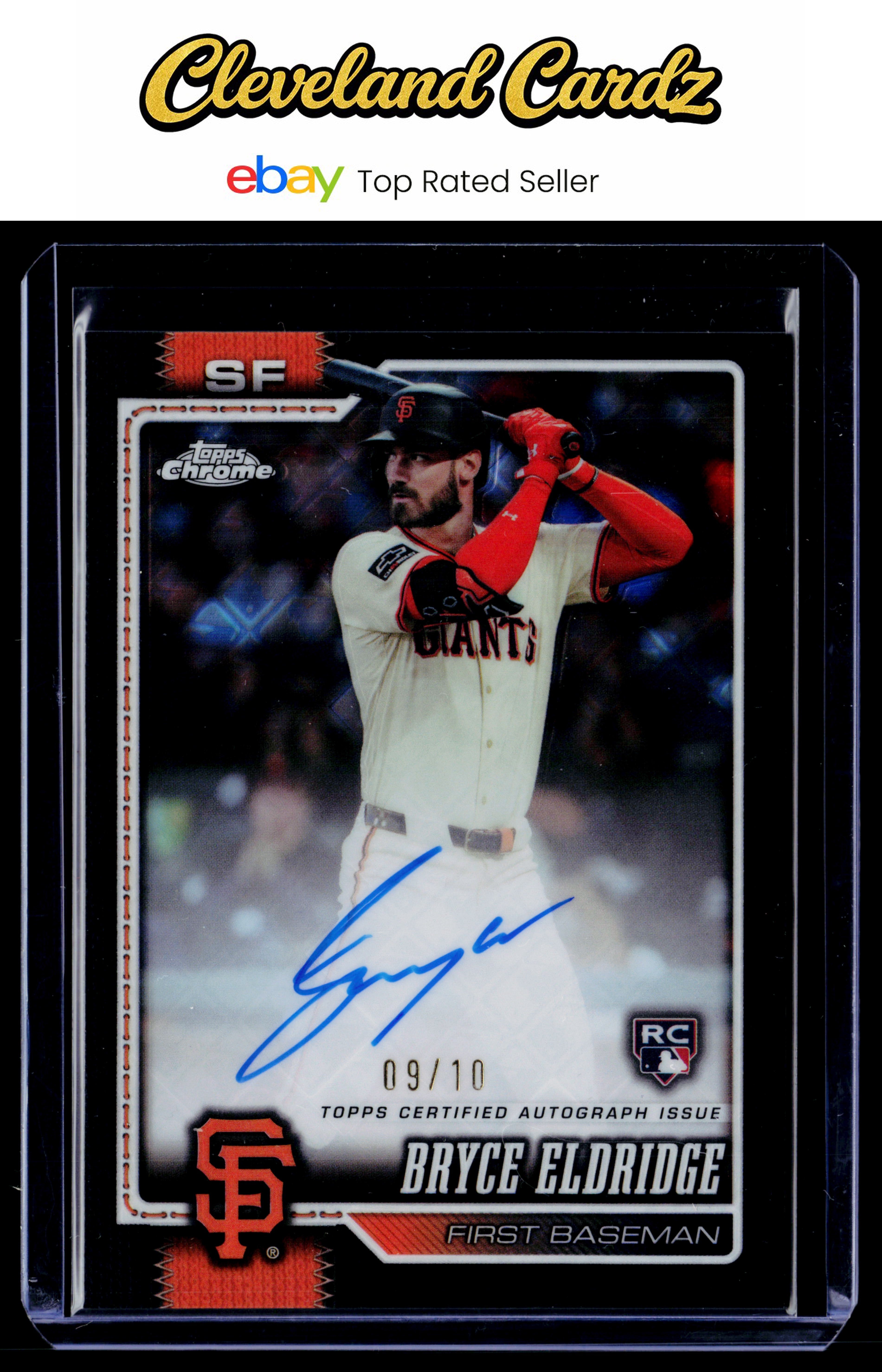 2026 Topps Chrome #RA-BE Bryce Eldridge Rookie Auto Black Logofractors #/10