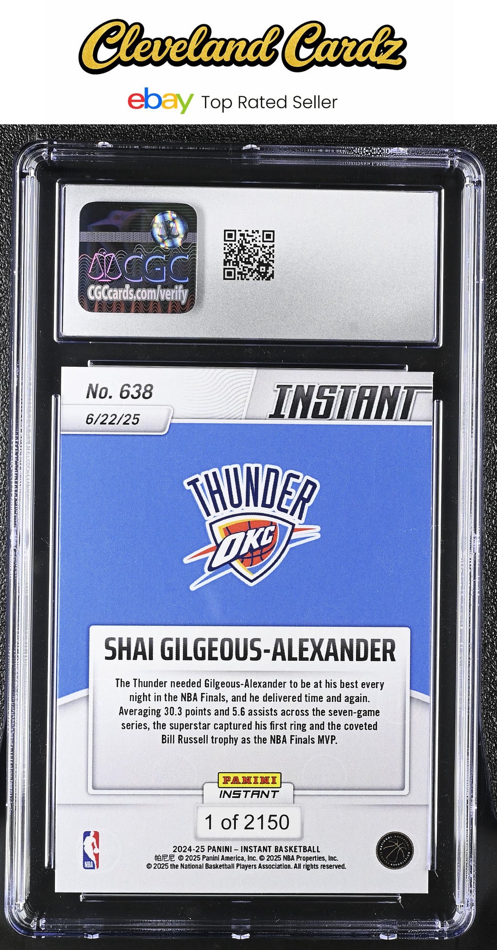 2024-25 Instant #638 Shai Gilgeous-Alexander CGC 10