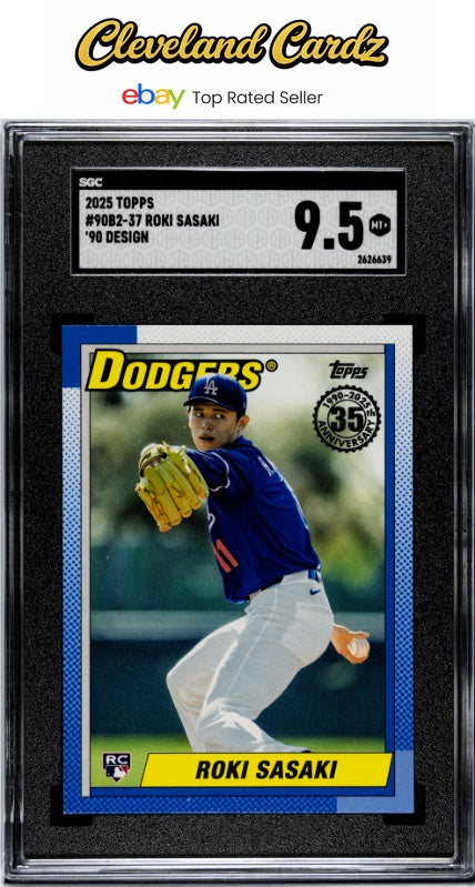 2025 Topps #90B2-37 Roki Sasaki '90 Design SGC 9.5