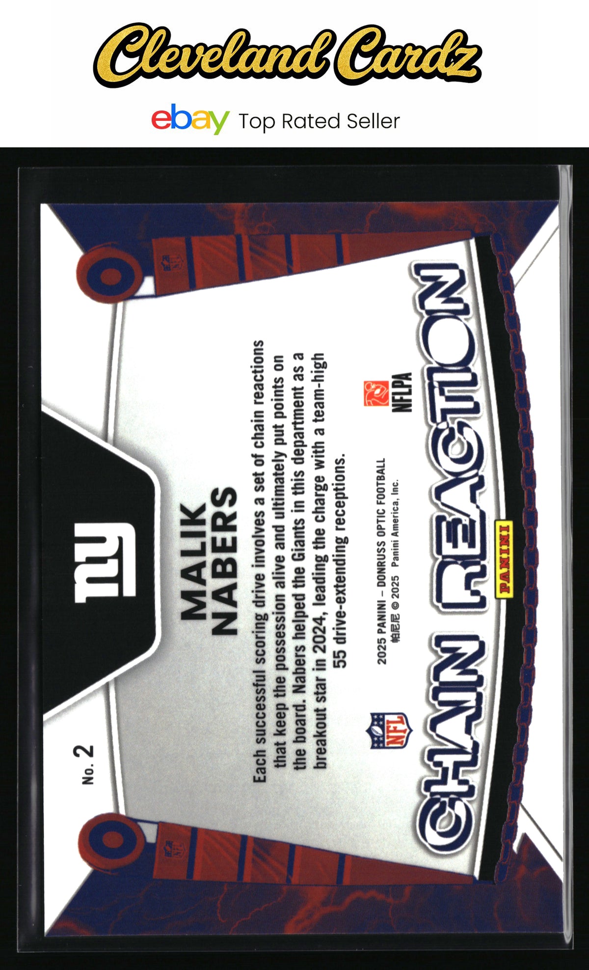 2025 Donruss Optic #2 Malik Nabers Chain Reaction