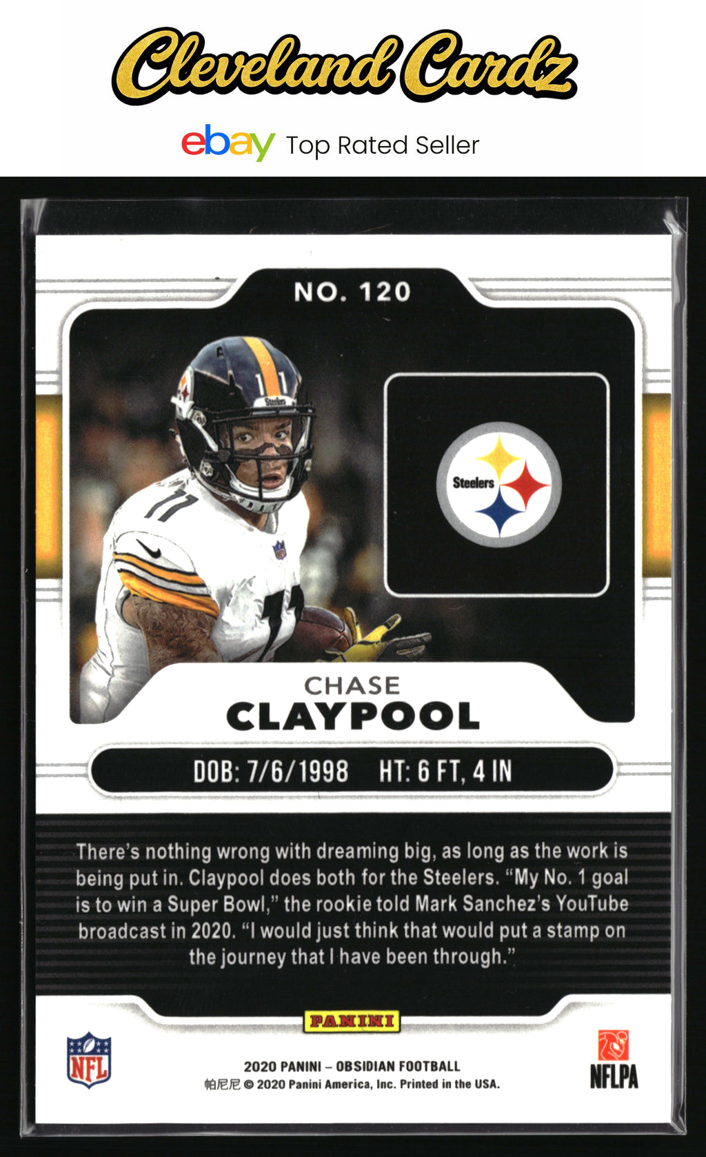 2020 Panini Obsidian #120 Chase Claypool