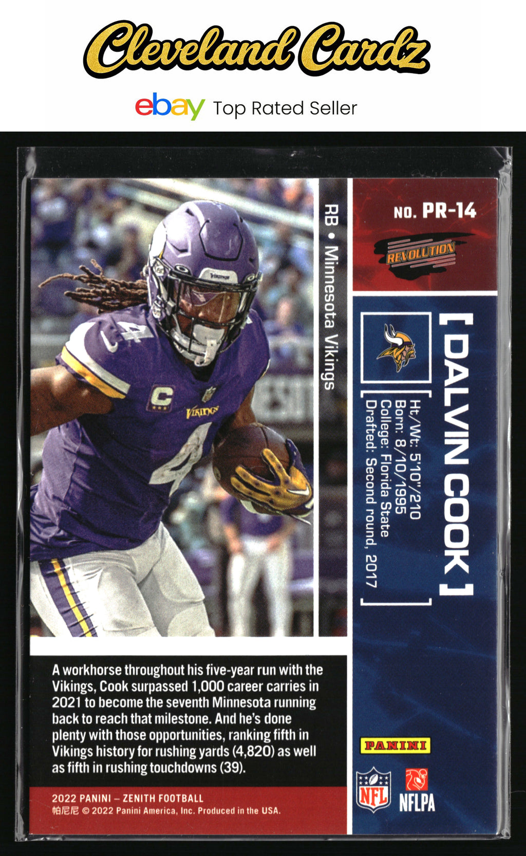 2022 Zenith #PR-14 Dalvin Cook Pacific Revolution