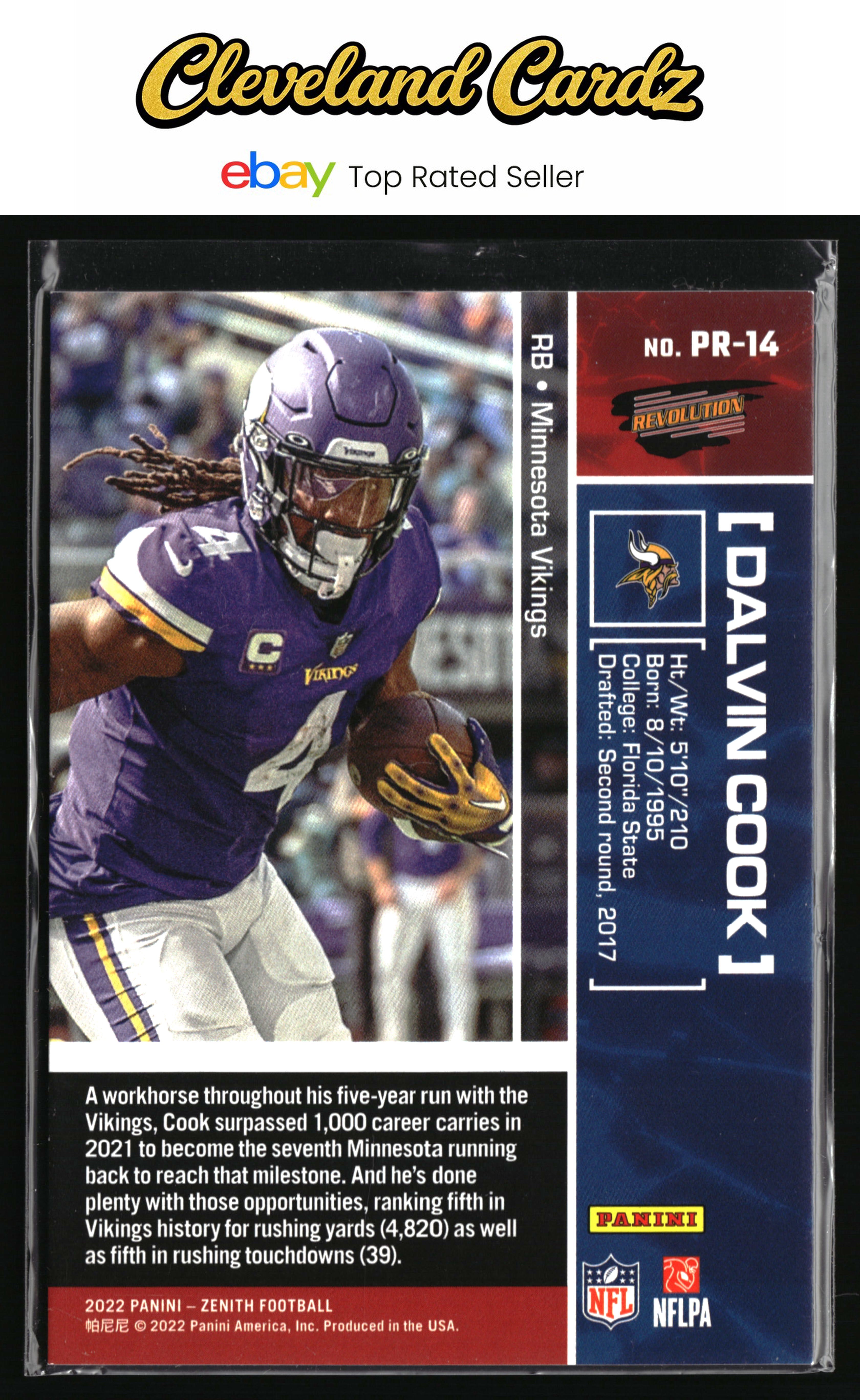2022 Zenith #PR-14 Dalvin Cook Pacific Revolution