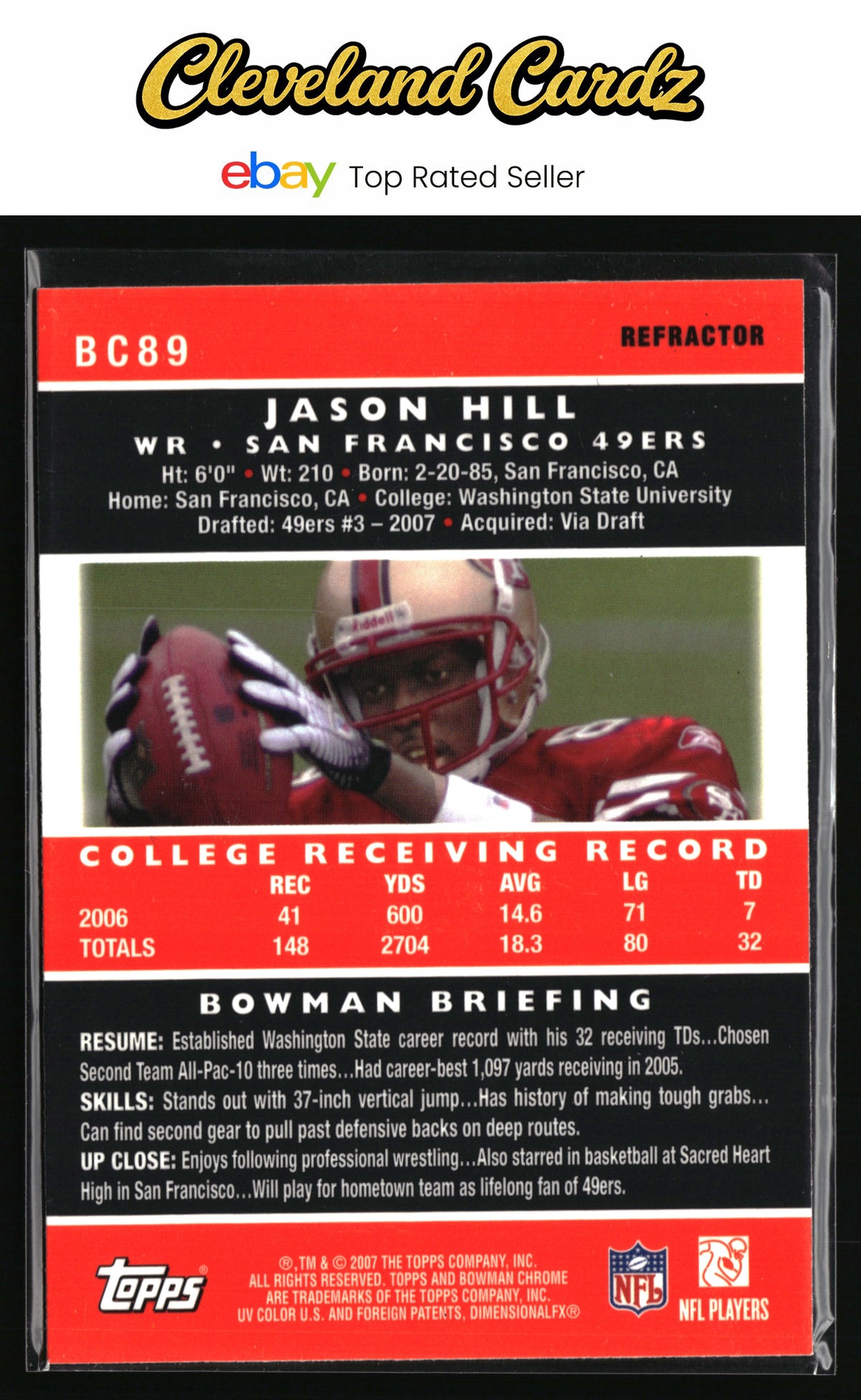 2007 Bowman #161 Jason Hill Refractor