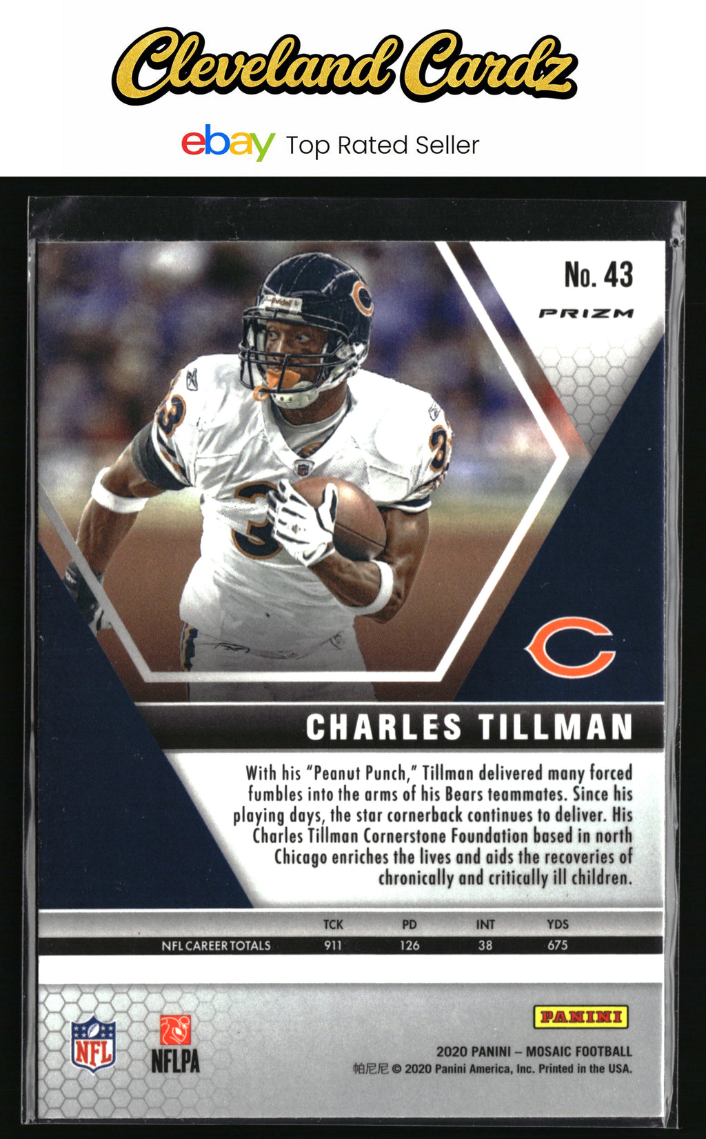 2020 Panini Mosaic #43 Charles Tillman Silver Mosaic