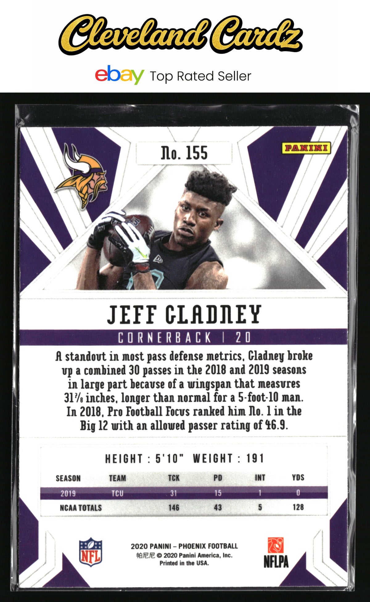 2020 Panini Phoenix #155 Jeff Gladney Fire Burst
