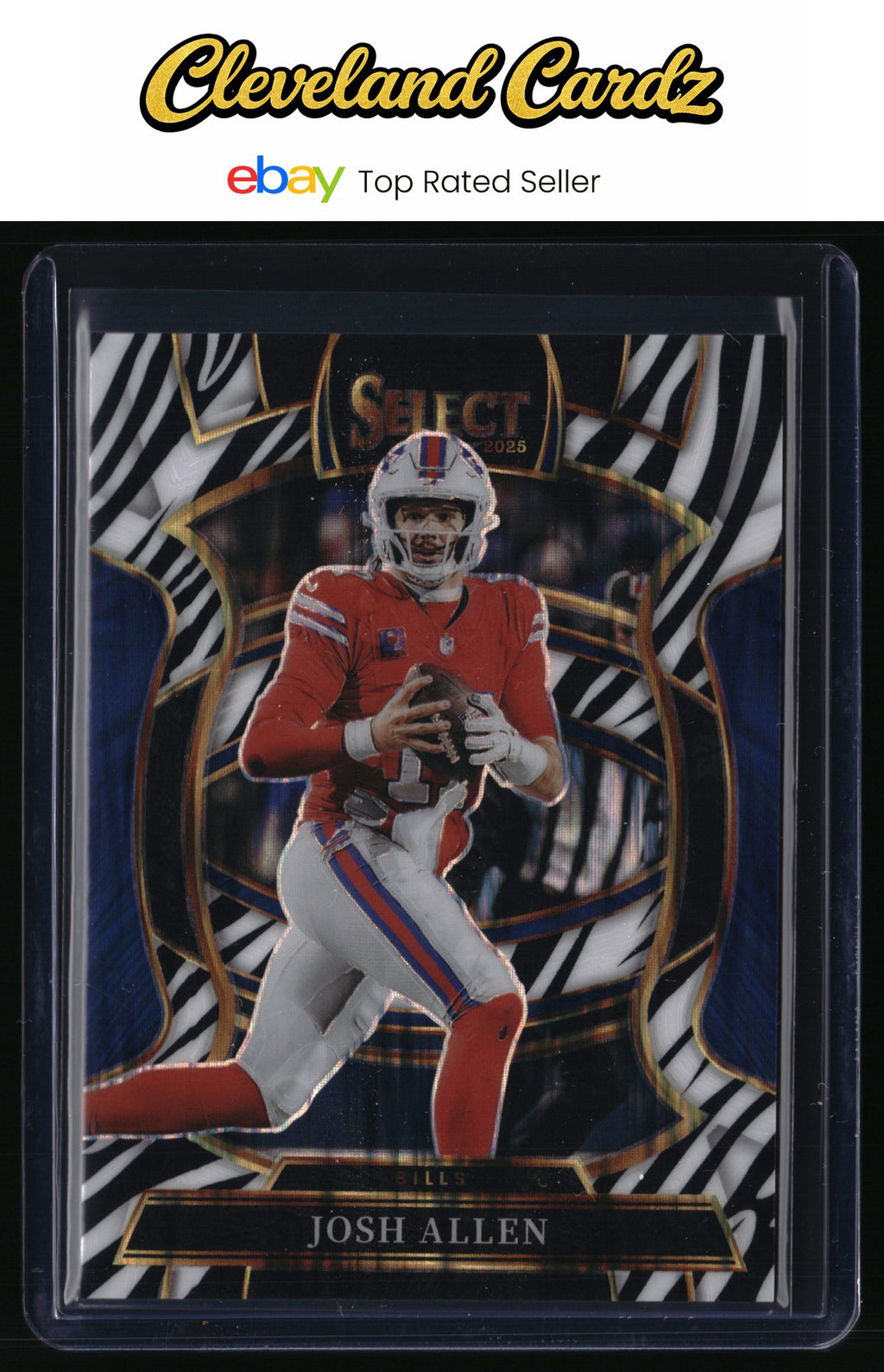 2025 Panini Select #86 Josh Allen Zebra Prizm Shock CASE HIT