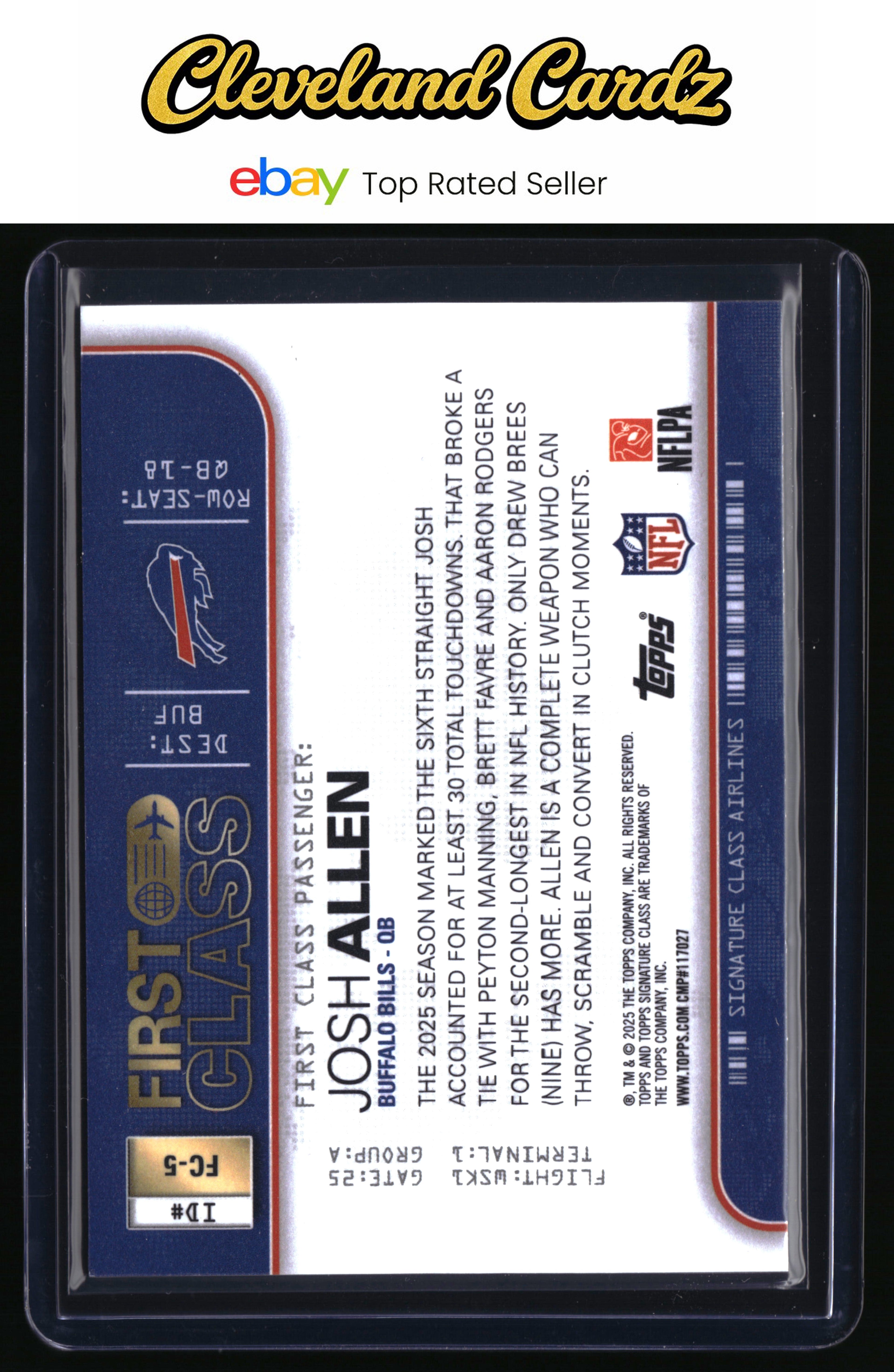 2025 Topps Signature Class #FC-5 Josh Allen First Class