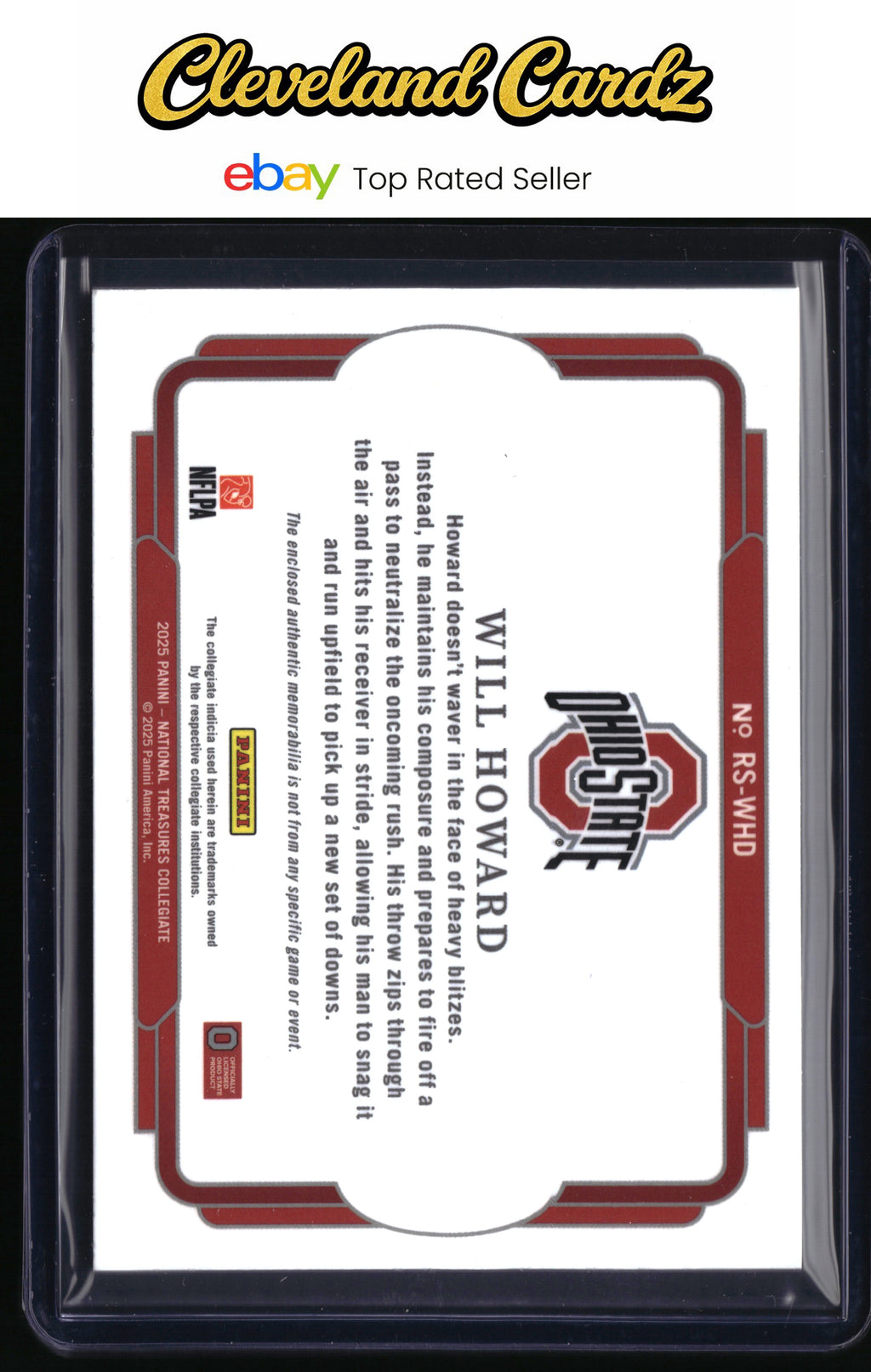 2025 Panini NT Collegiate #RS-WHD Will Howard Rookie Silhouettes #/99