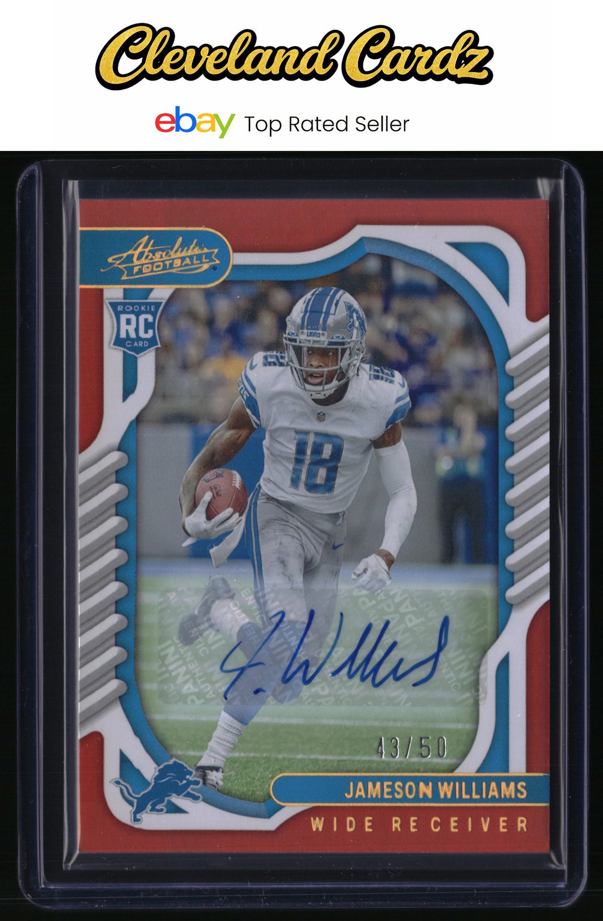 2022 Panini Absolute #108 Jameson Williams Signature Rookies Spectrum Red #/50