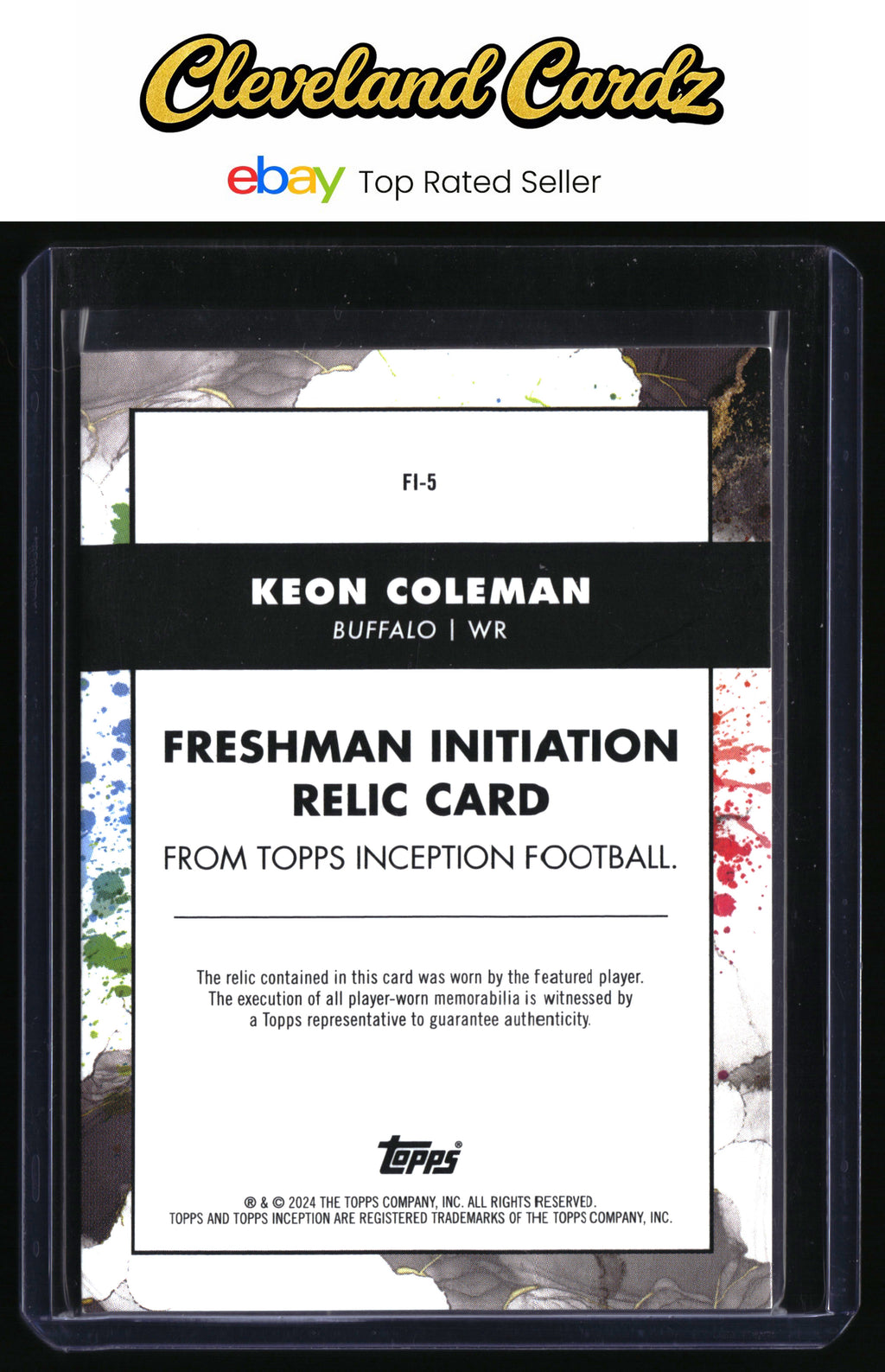 2024 Topps Inception #FI-5 Keon Coleman Freshman Init. Quad-Patch Orange #/50