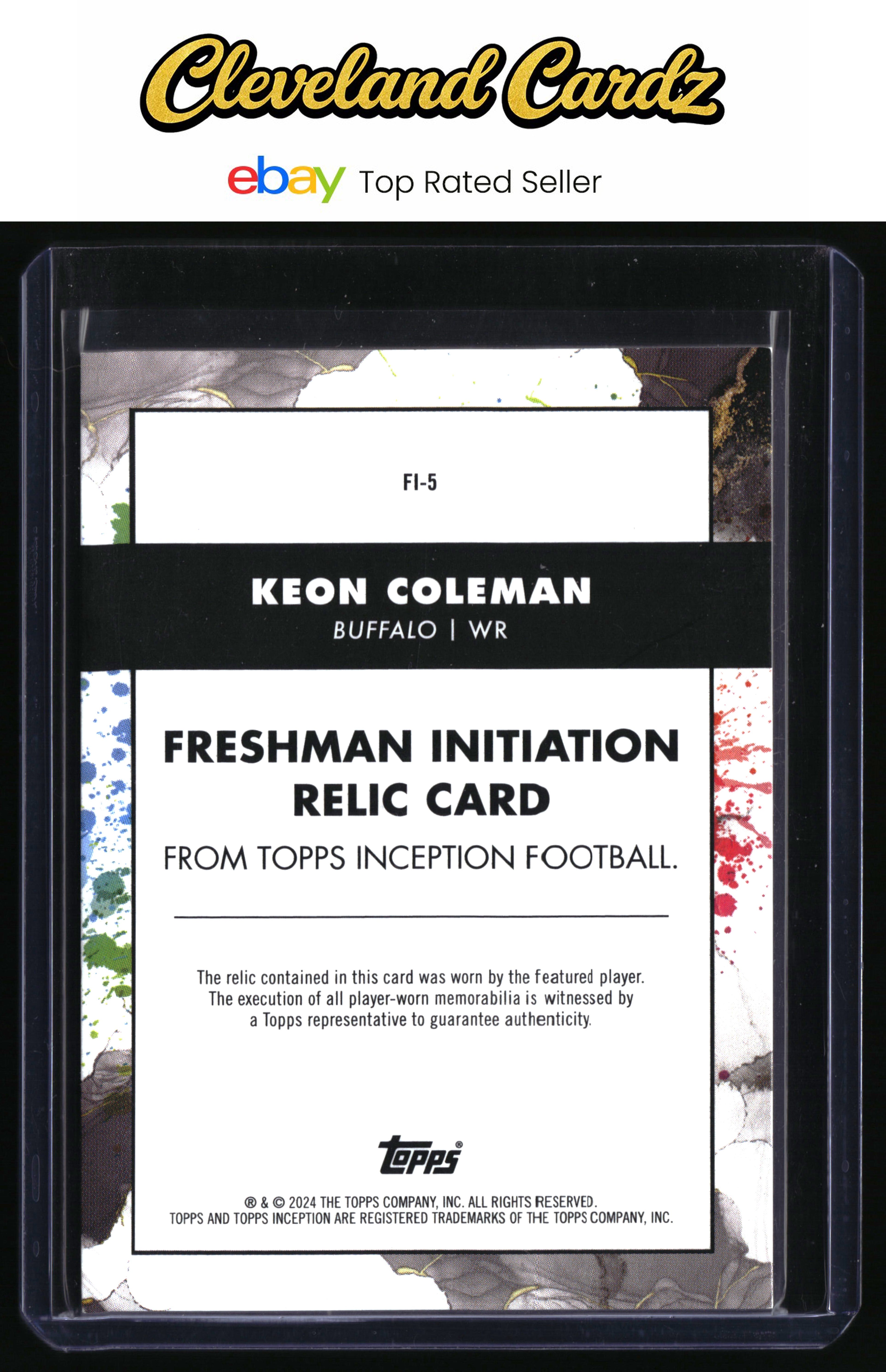 2024 Topps Inception #FI-5 Keon Coleman Freshman Init. Quad-Patch Orange #/50