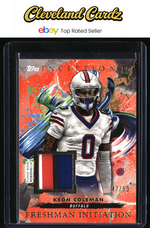 2024 Topps Inception #FI-5 Keon Coleman Freshman Init. Quad-Patch Orange #/50