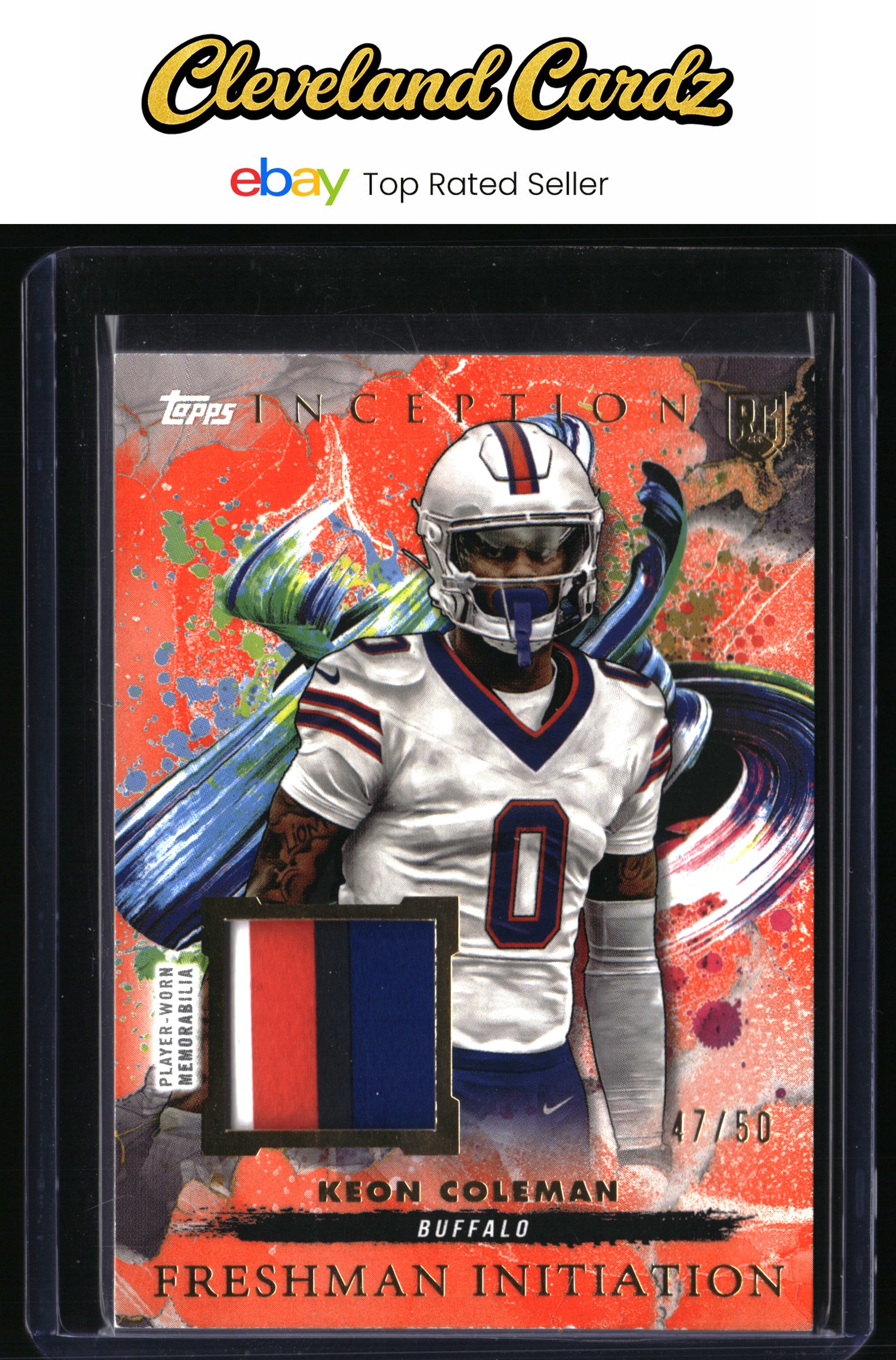 2024 Topps Inception #FI-5 Keon Coleman Freshman Init. Quad-Patch Orange #/50