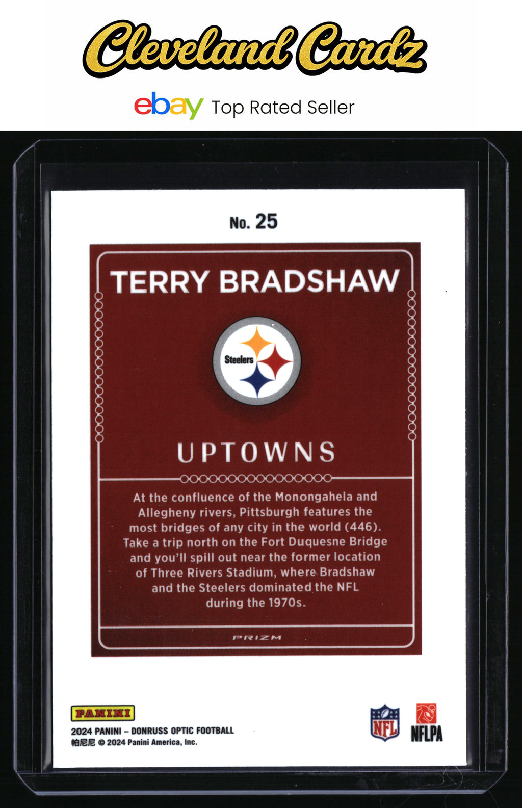 2024 Donruss Optic #25 Terry Bradshaw Uptowns CASE HIT