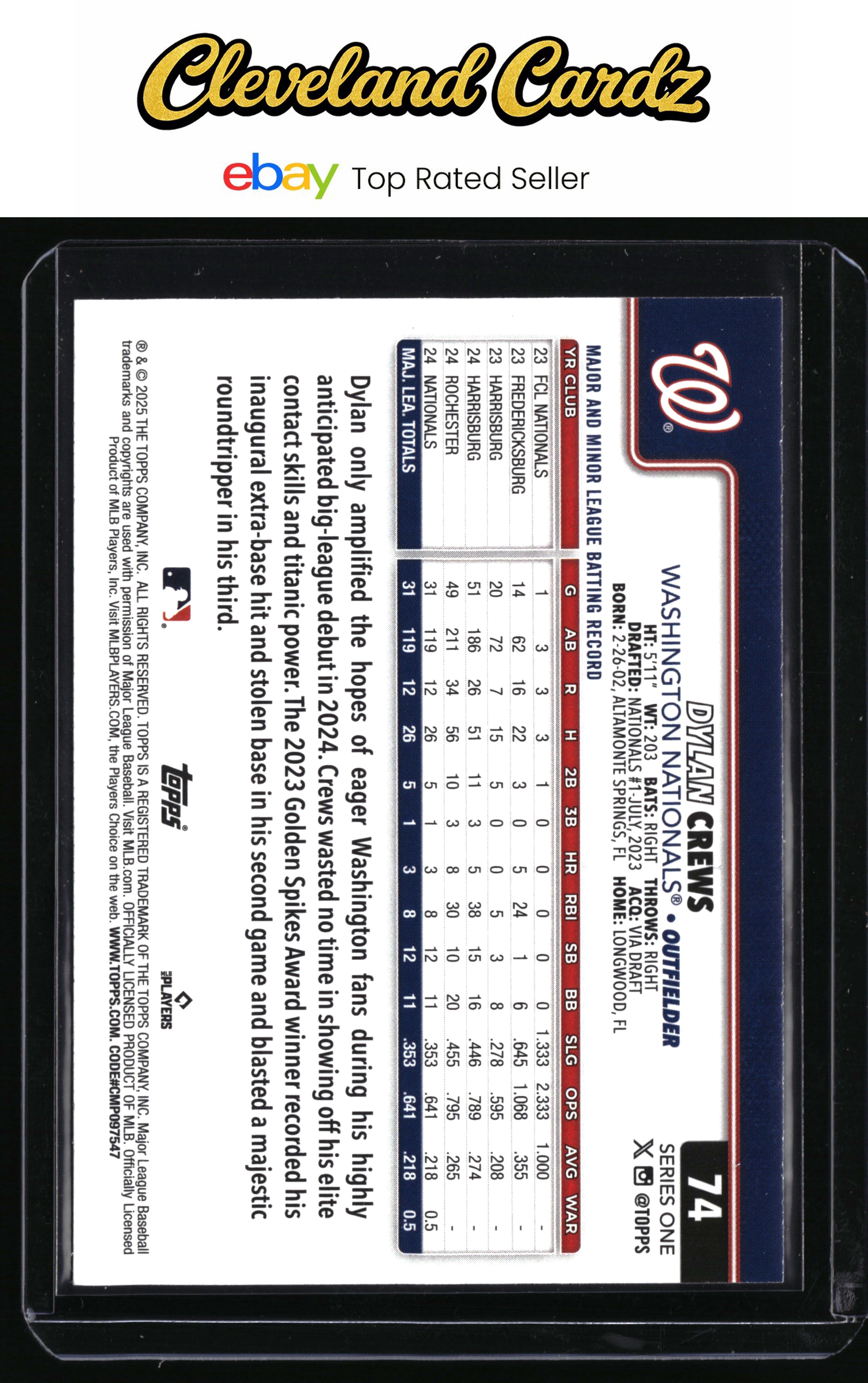2025 Topps #74 Dylan Crews