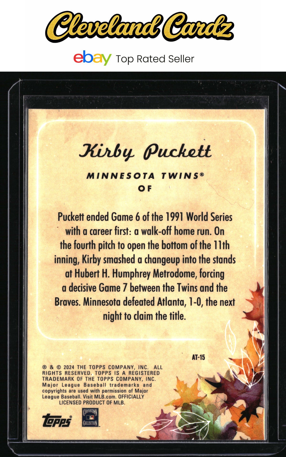 2024 Topps Update #AT-15 Kirby Puckett Autumn Tales