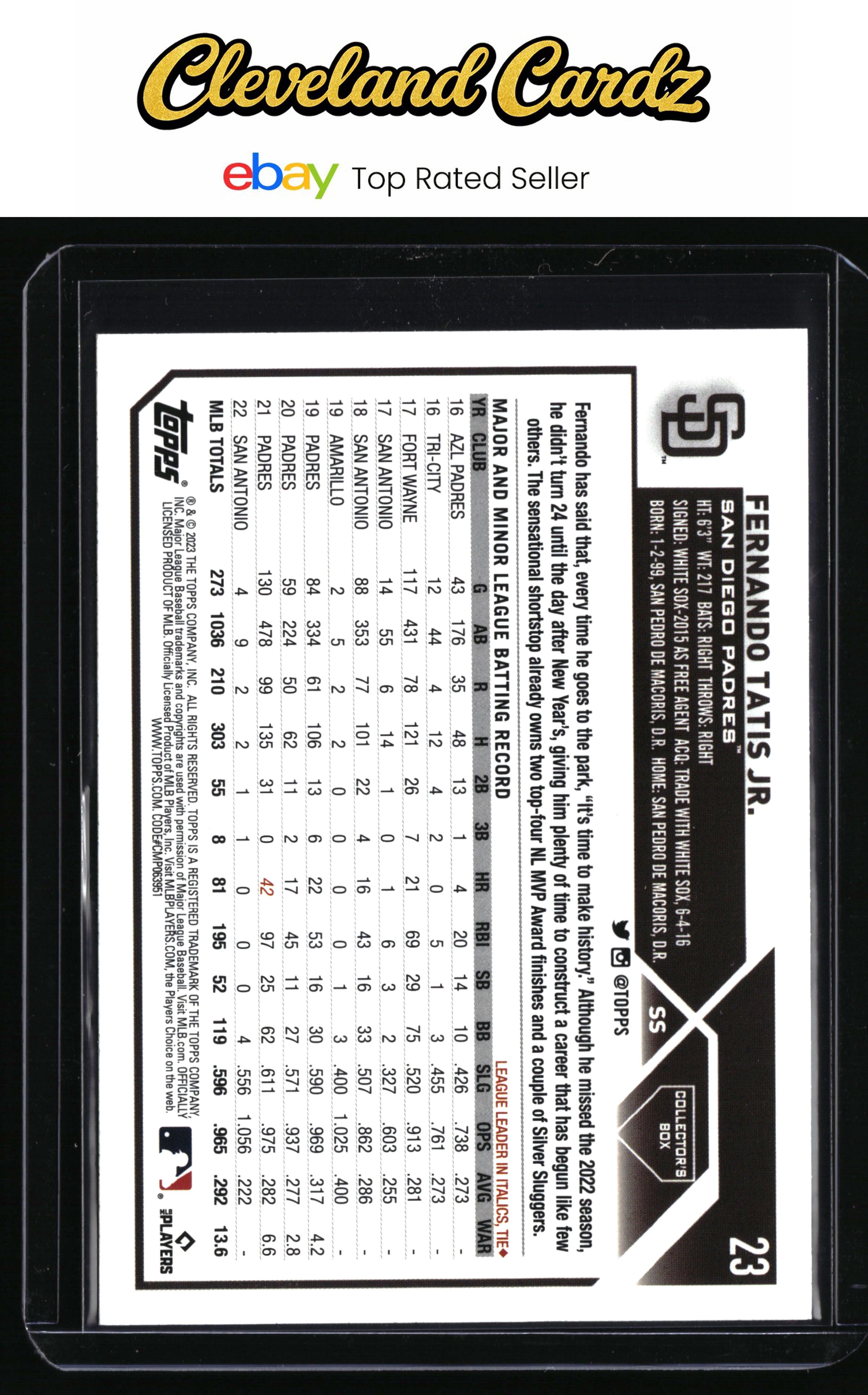 2023 Topps #23 Fernando Tatis Jr. Silver Pattern Foilboard