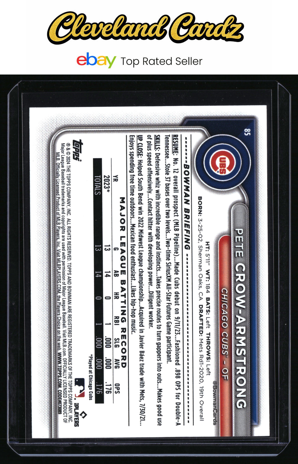 2024 Bowman #85 Pete Crow-Armstrong