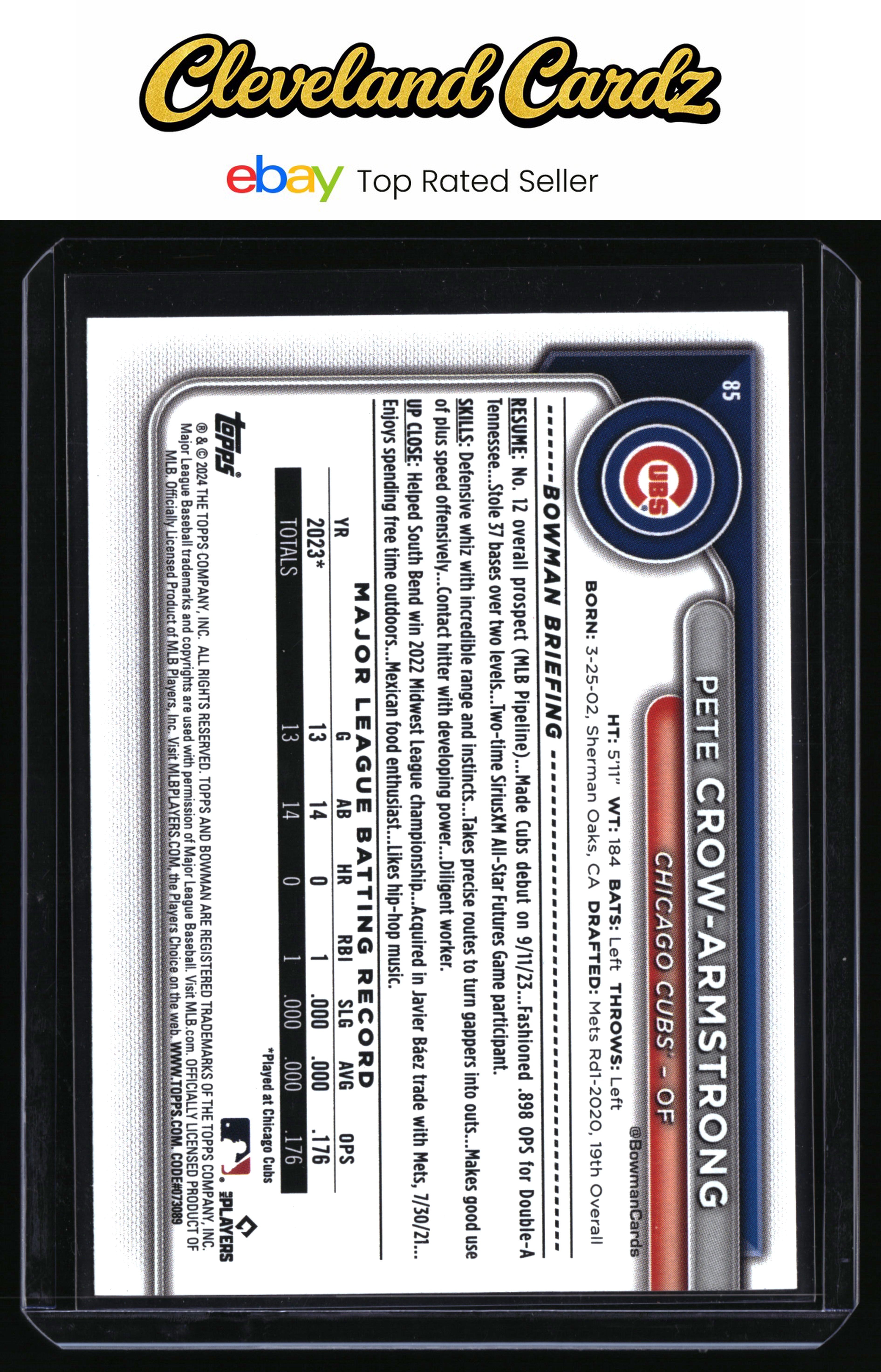 2024 Bowman #85 Pete Crow-Armstrong