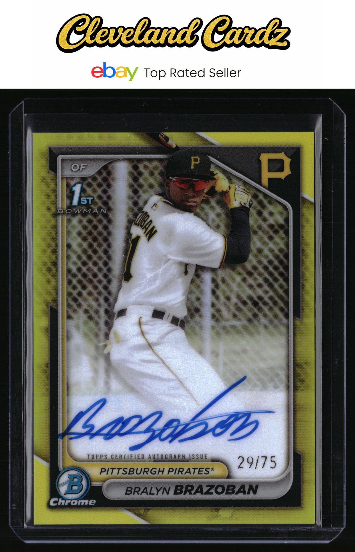 2024 Bowman Chrome #BCP-224 Bralyn Brazoban Prospects Yellow Refractors #/75