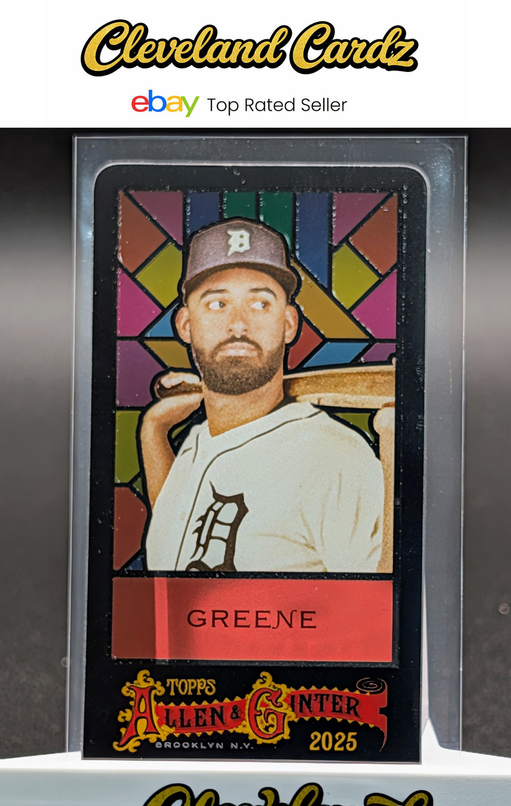 2025 Topps Allen & Ginter #364 Riley Greene Mini Exclusives Stained Glass