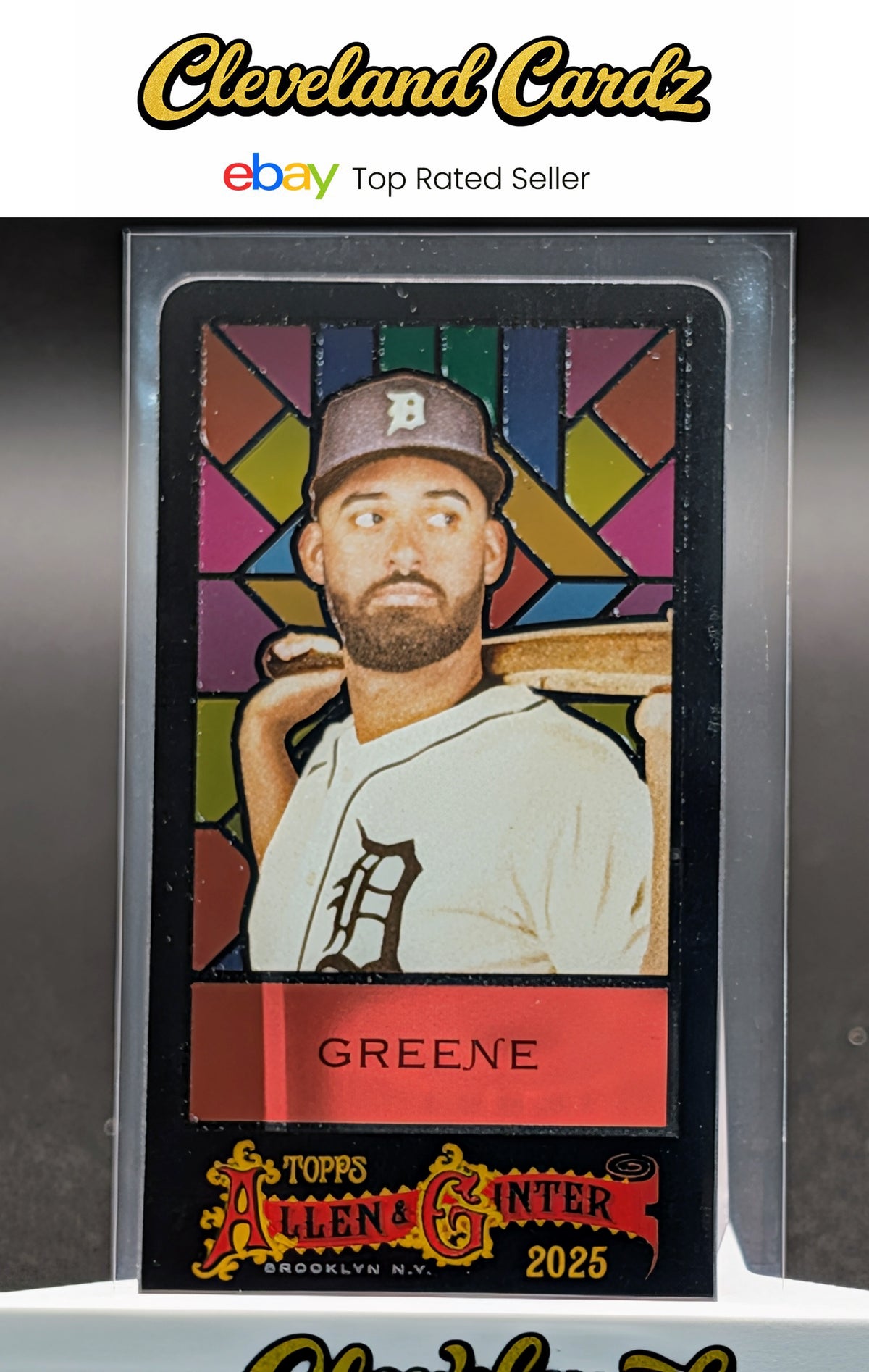 2025 Topps Allen & Ginter #364 Riley Greene Mini Exclusives Stained Glass
