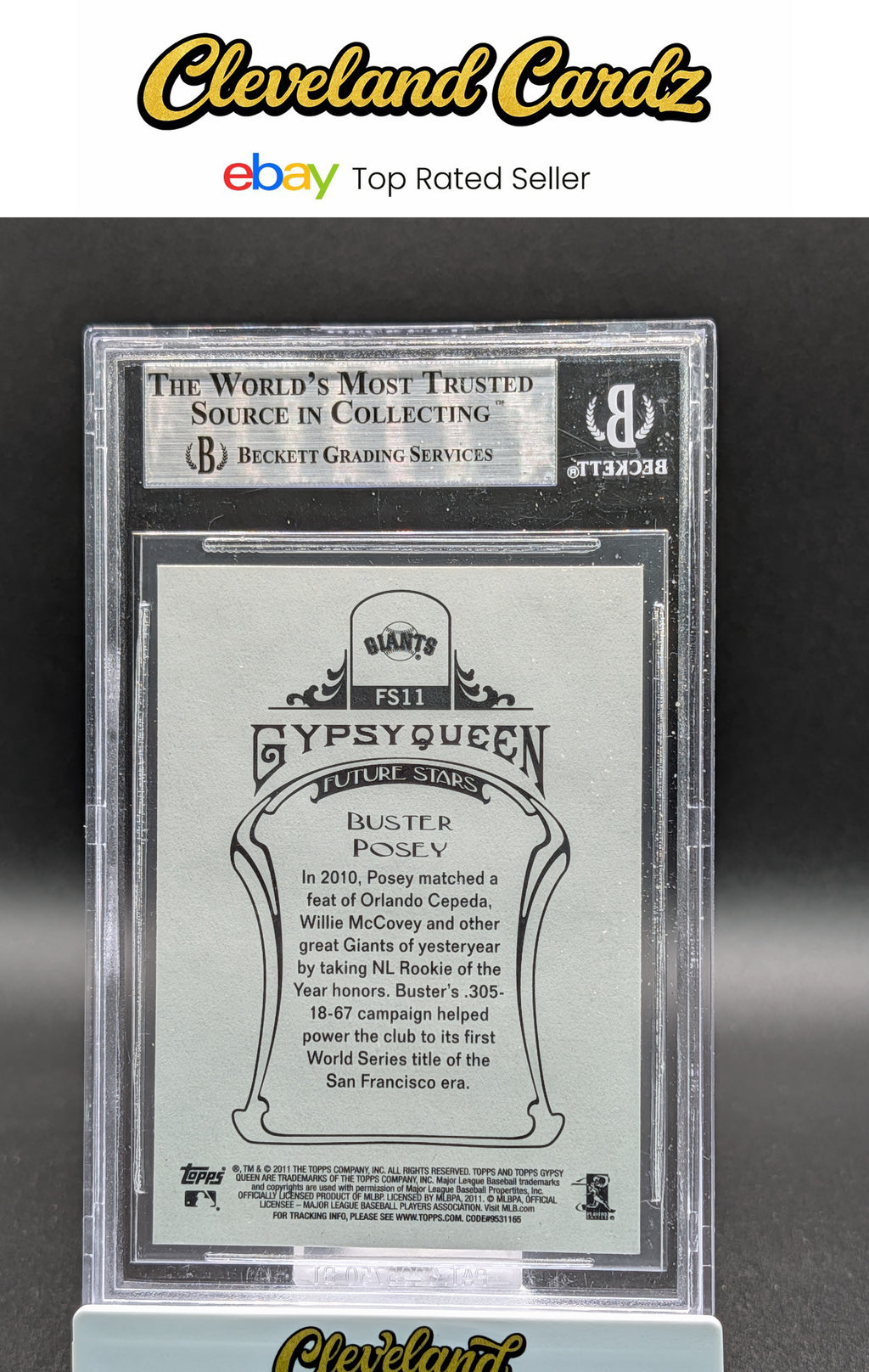 2011 Topps Gypsy Queen #FS11 Buster Posey Future Stars BGS 9