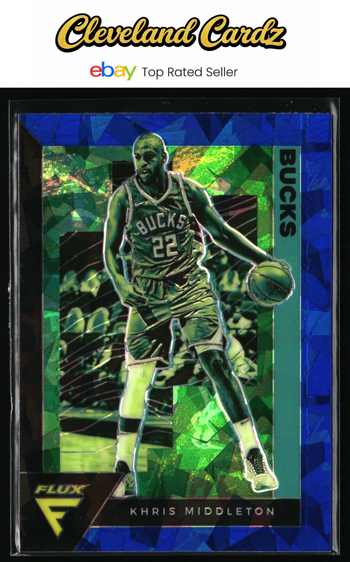 2020-21 Panini Flux #98 Khris Middleton Blue Cracked Ice