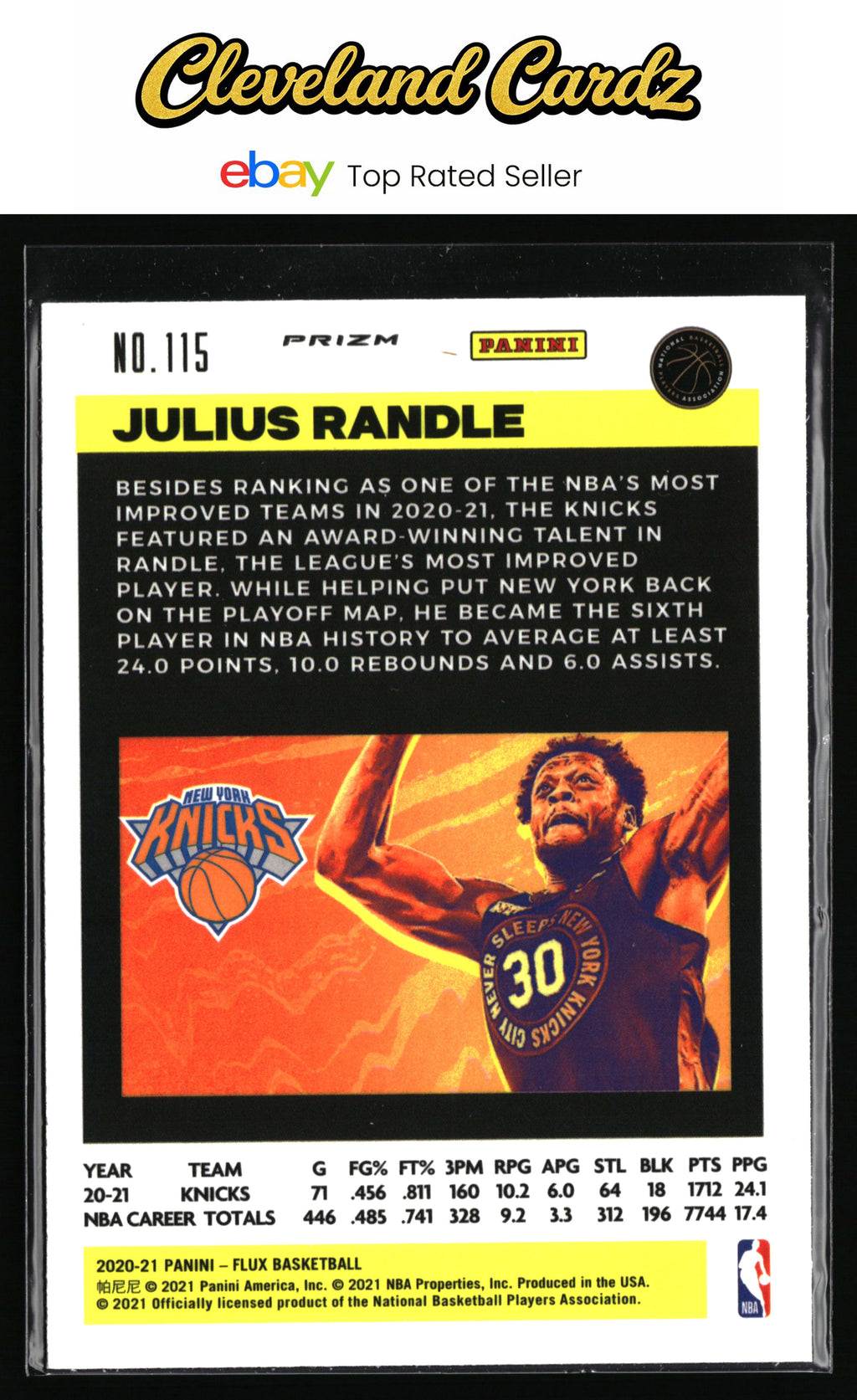 2020-21 Panini Flux #115 Julius Randle Silver