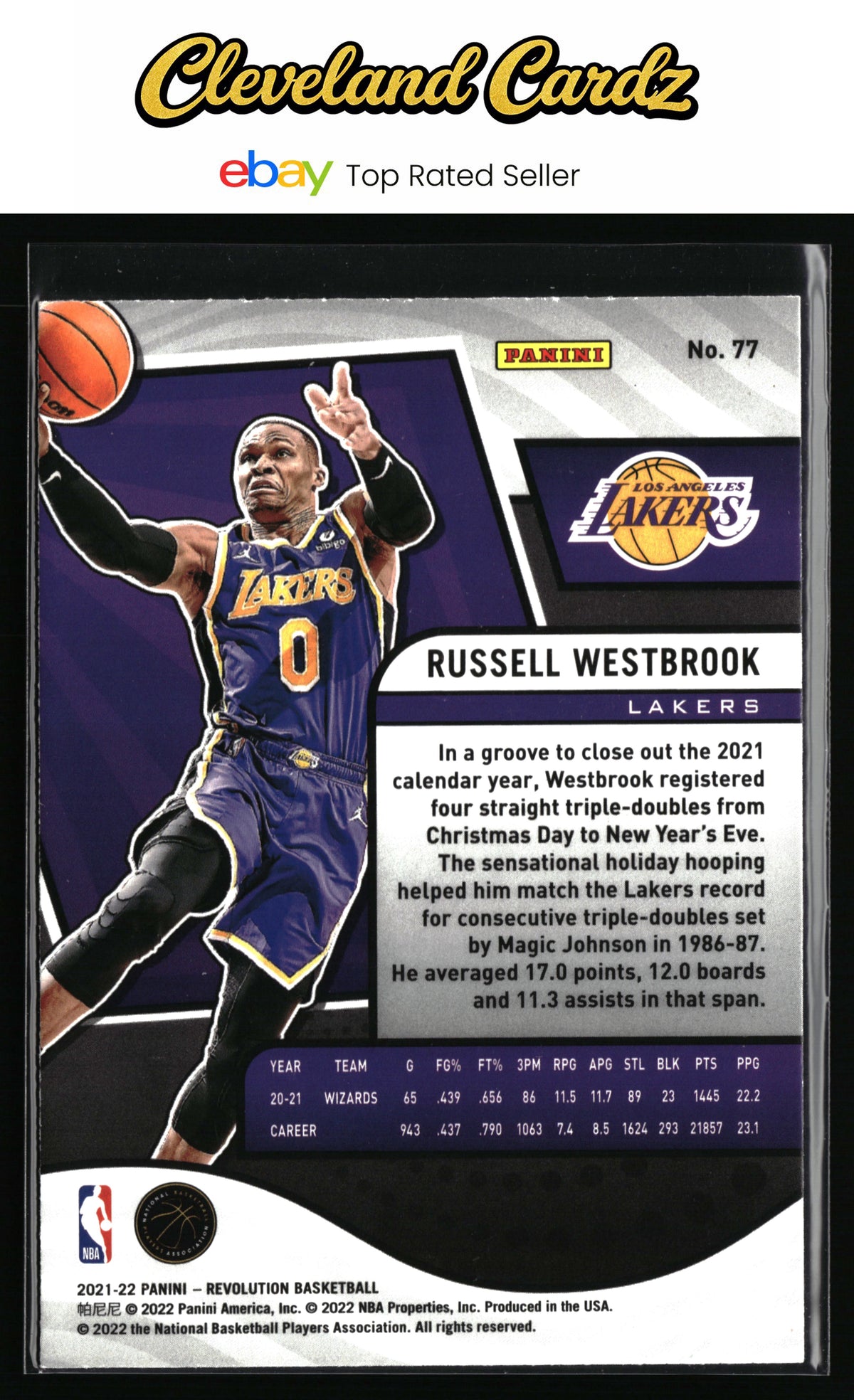 2021-22 Panini Revolution #77 Russell Westbrook