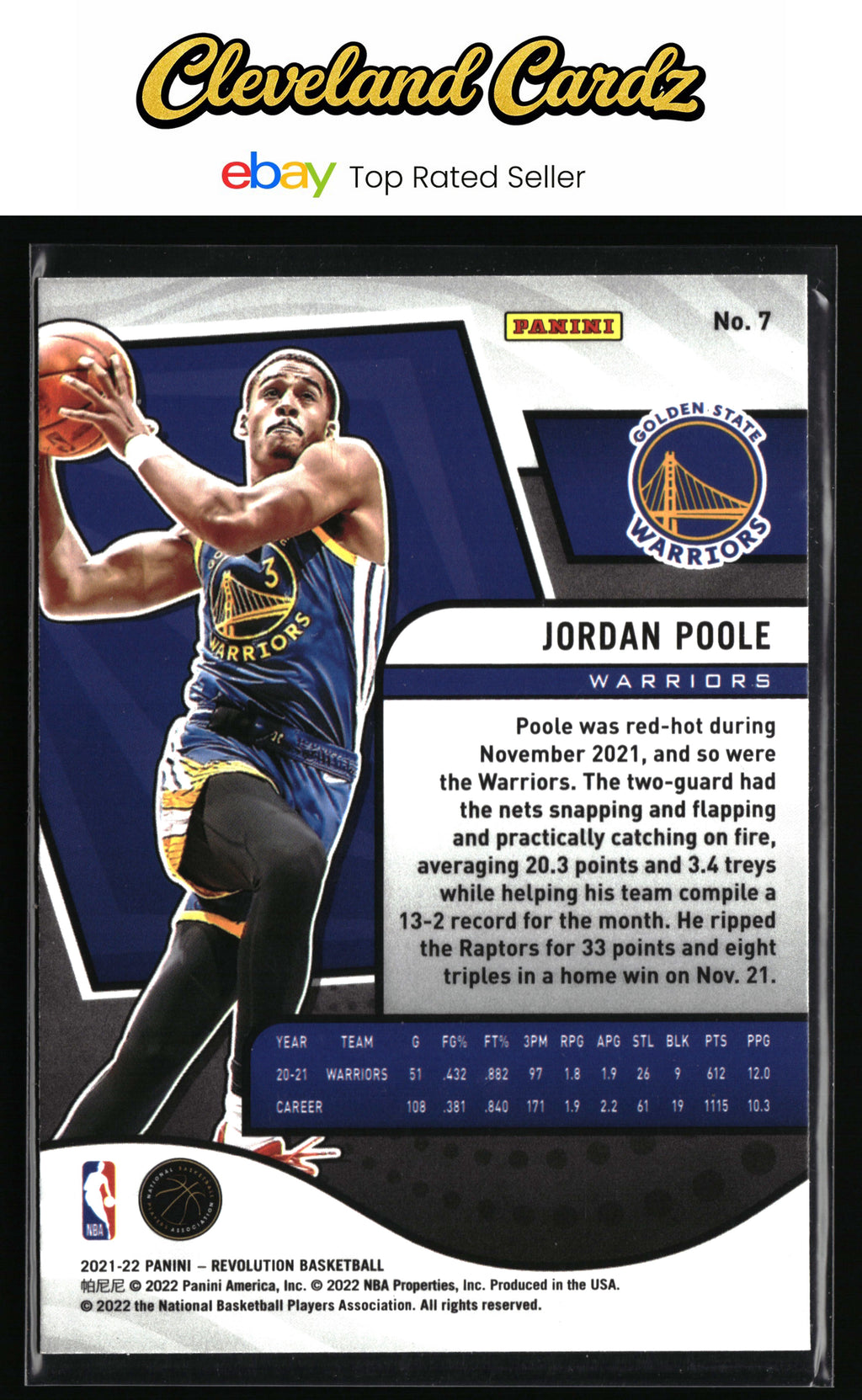 2021-22 Panini Revolution #7 Jordan Poole