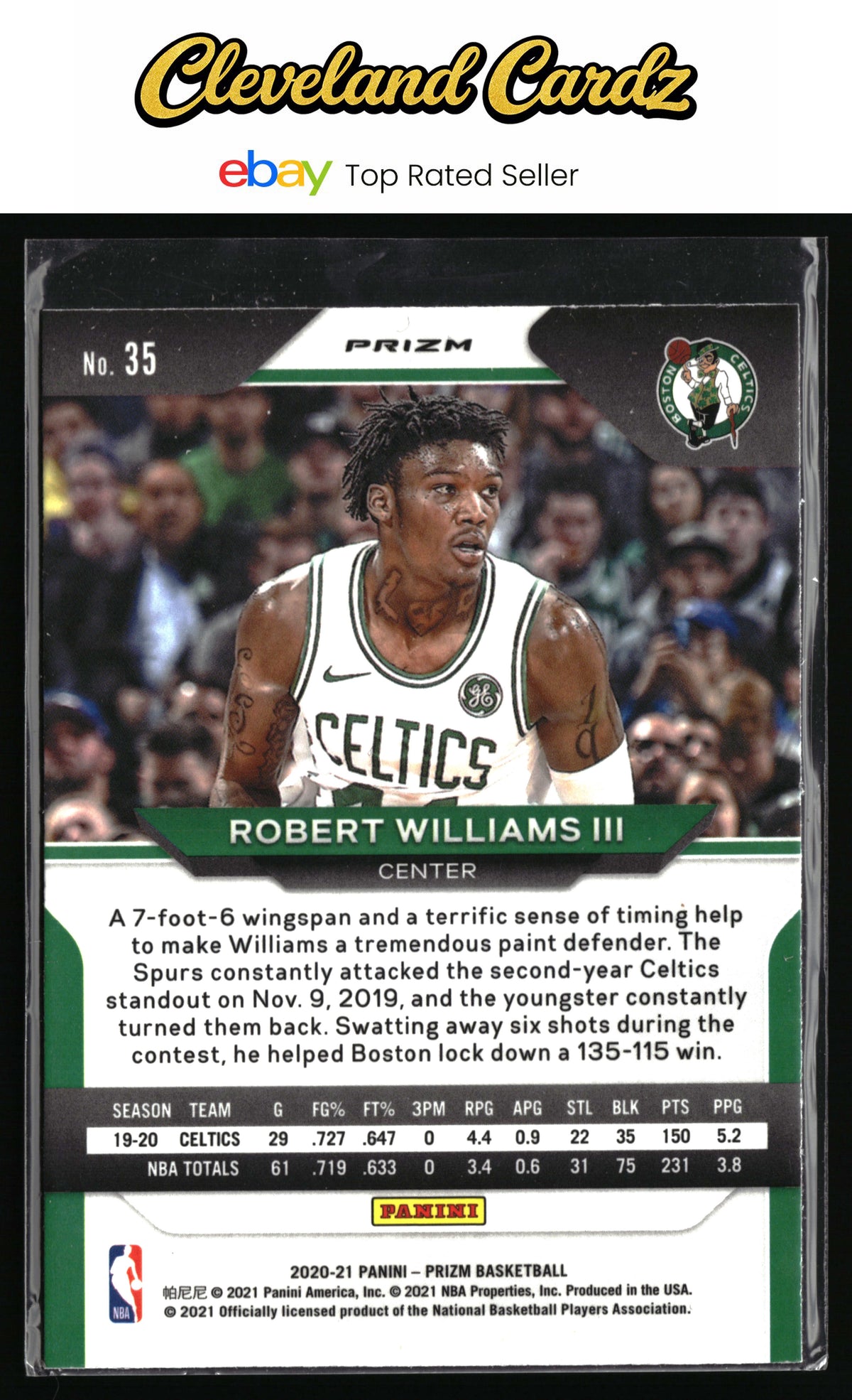 2020-21 Panini Prizm #35 Robert Williams III Hyper Prizm