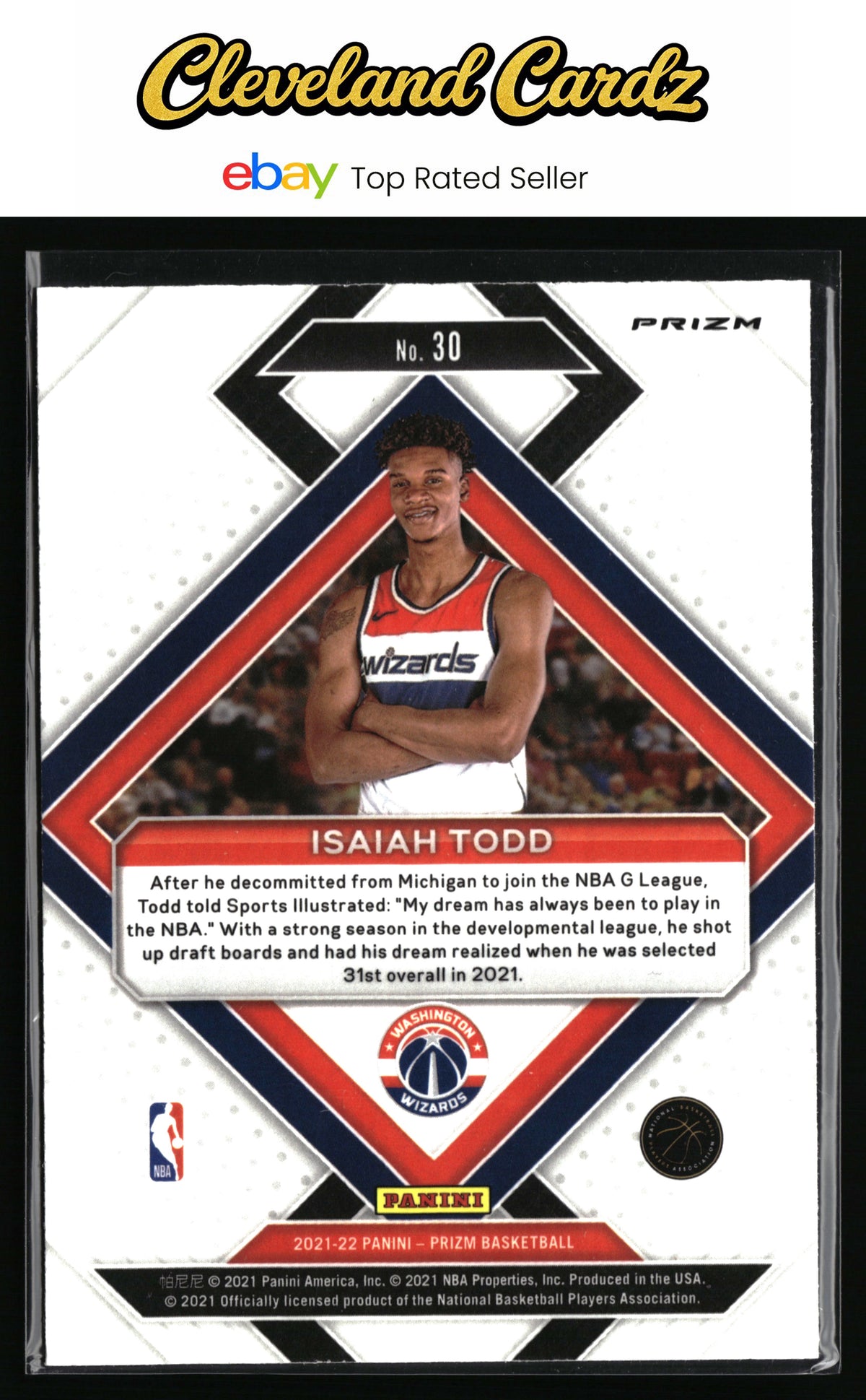 2021-22 Panini Prizm #30 Isaiah Todd Emergent Prizm Green