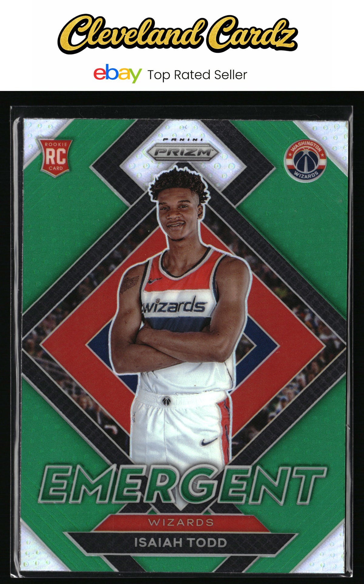 2021-22 Panini Prizm #30 Isaiah Todd Emergent Prizm Green