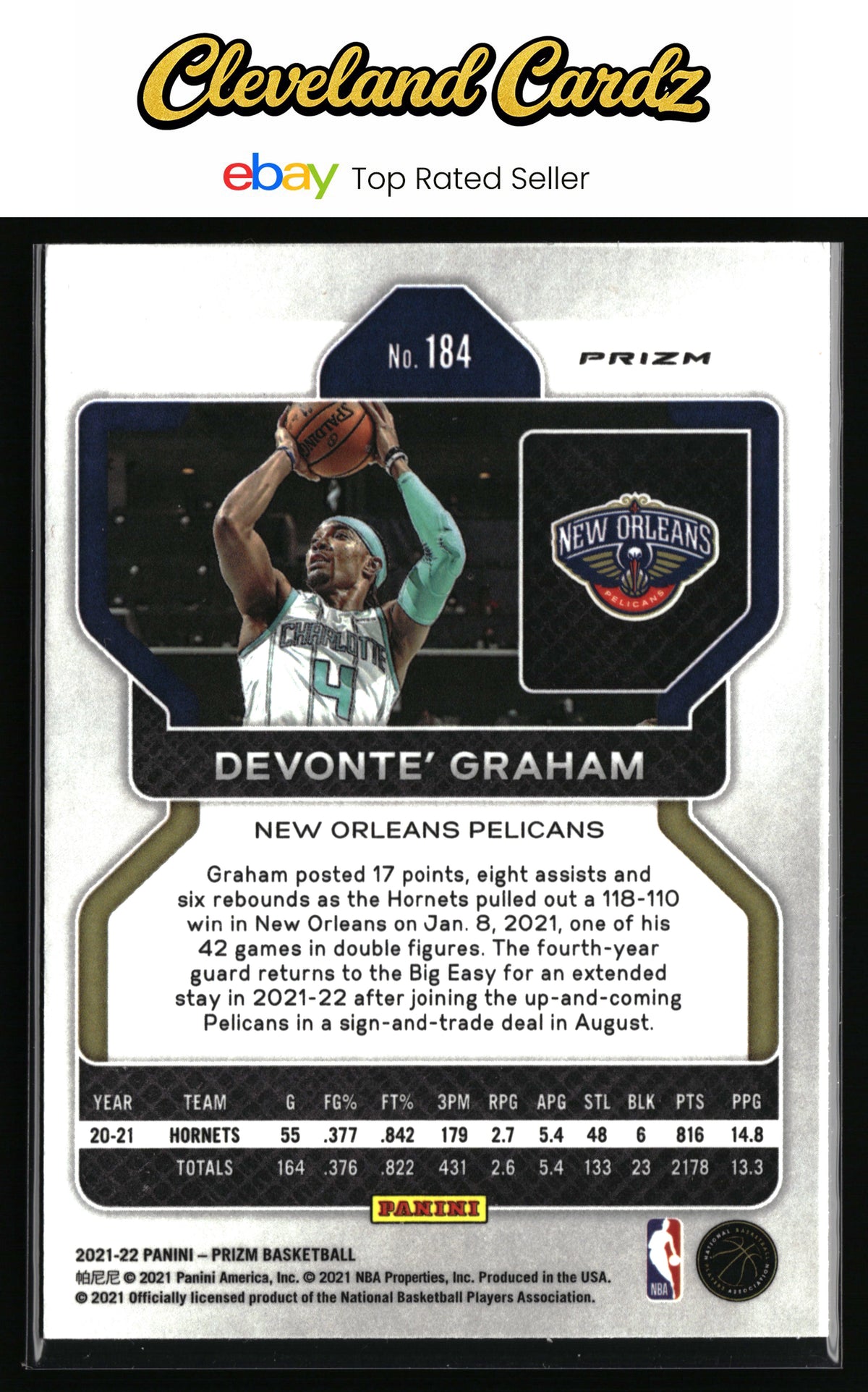 2021-22 Panini Prizm #184 Devonte' Graham Silver