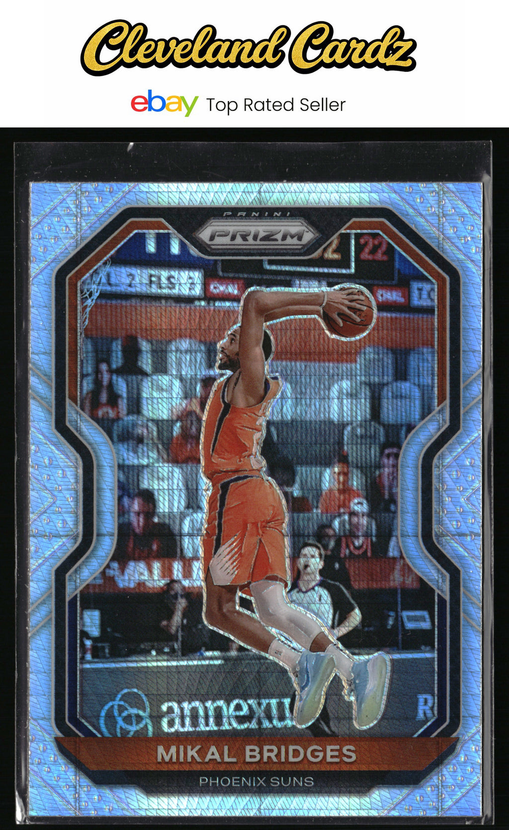 2020-21 Panini Prizm #204 Mikal Bridges Hyper Prizm