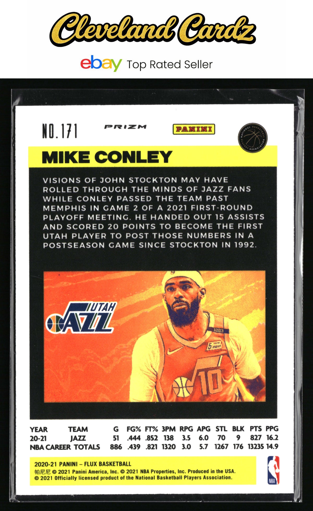 2020-21 Panini Flux #171 Mike Conley Red Prizm