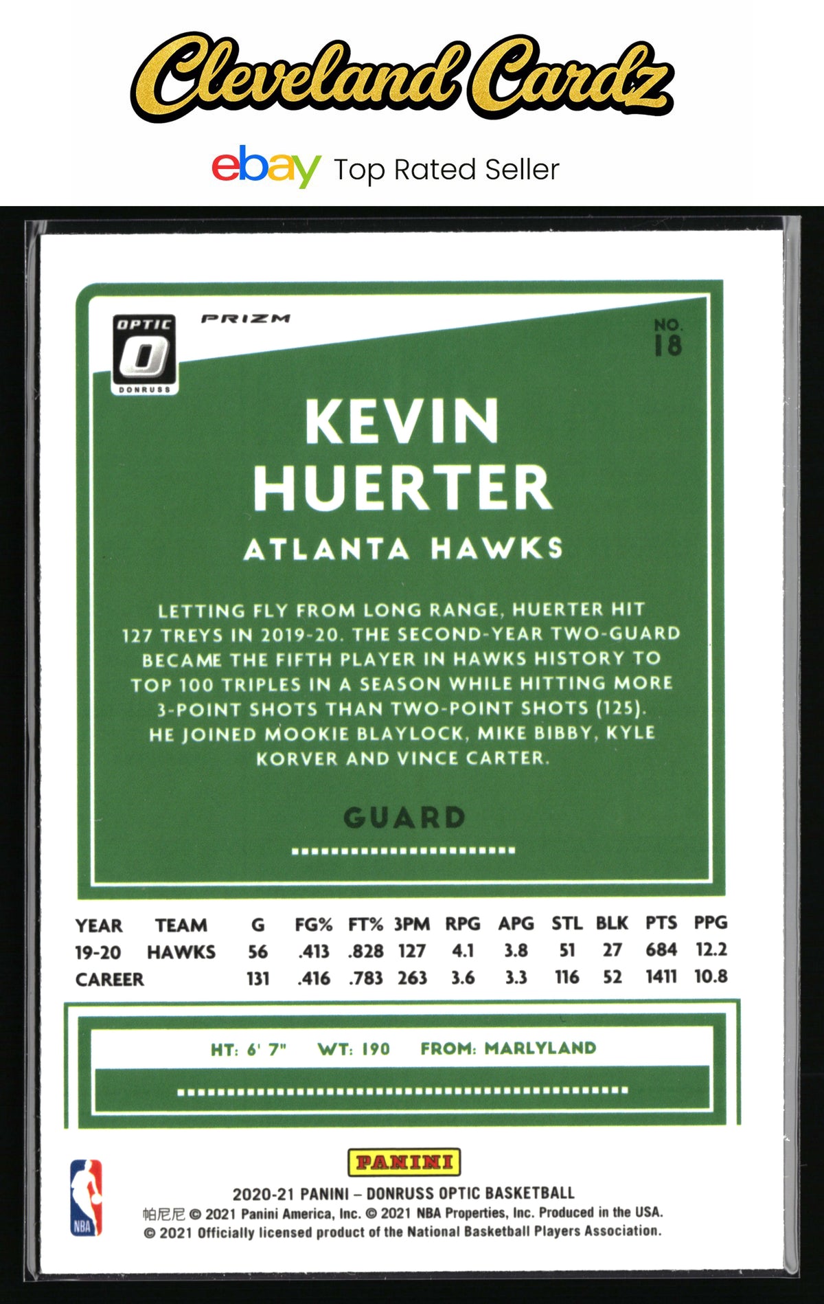 2020-21 Donruss Optic #18 Kevin Huerter Fast Break Prizm
