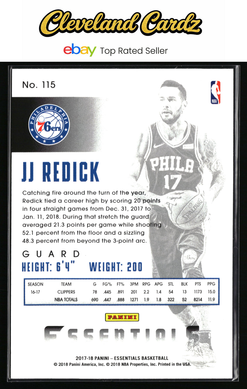 2017-18 Panini Essentials #115 JJ Redick